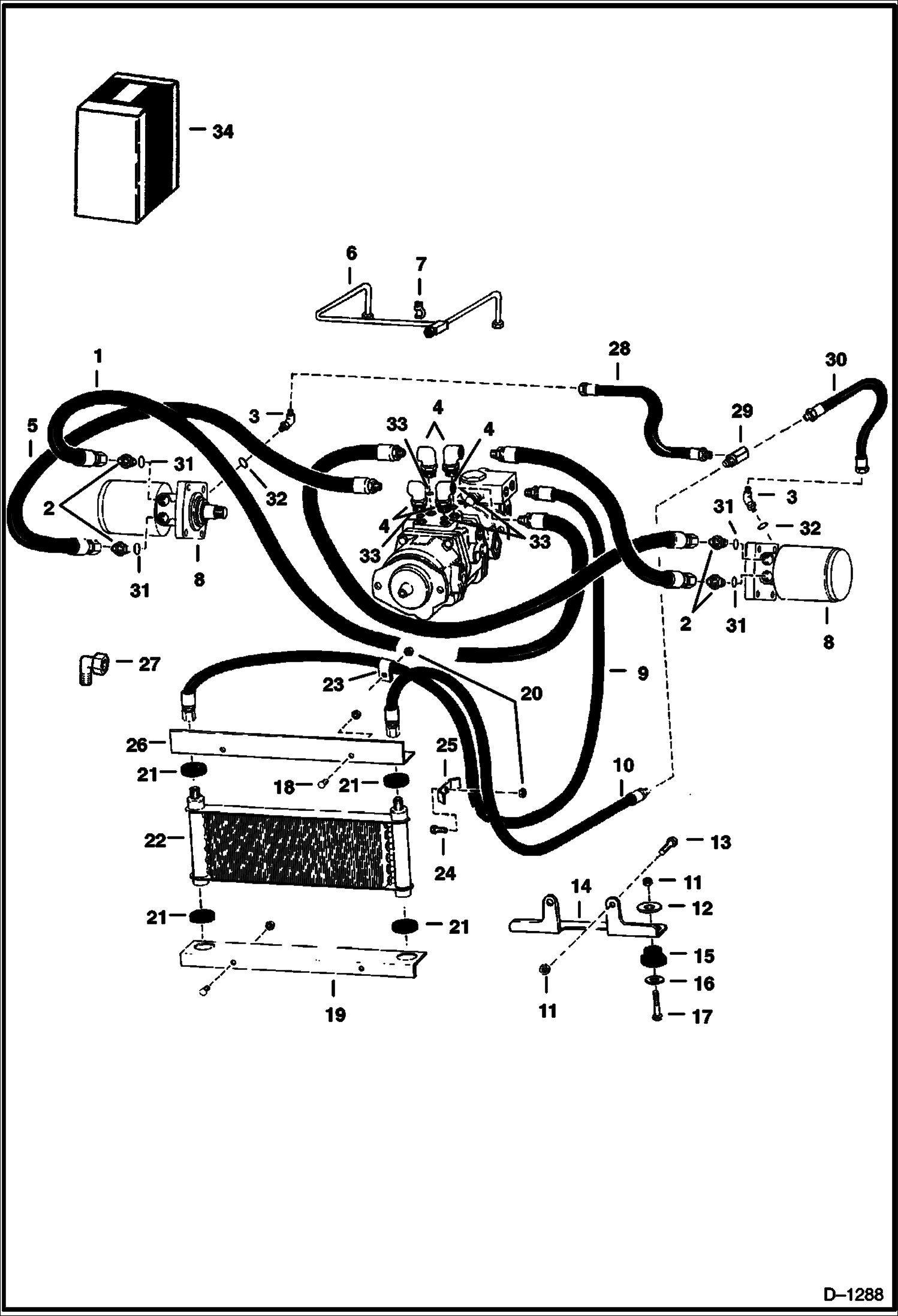 Схема запчастей Bobcat 500s - HYDROSTATIC MOTOR CIRCUITRY HYDROSTATIC SYSTEM