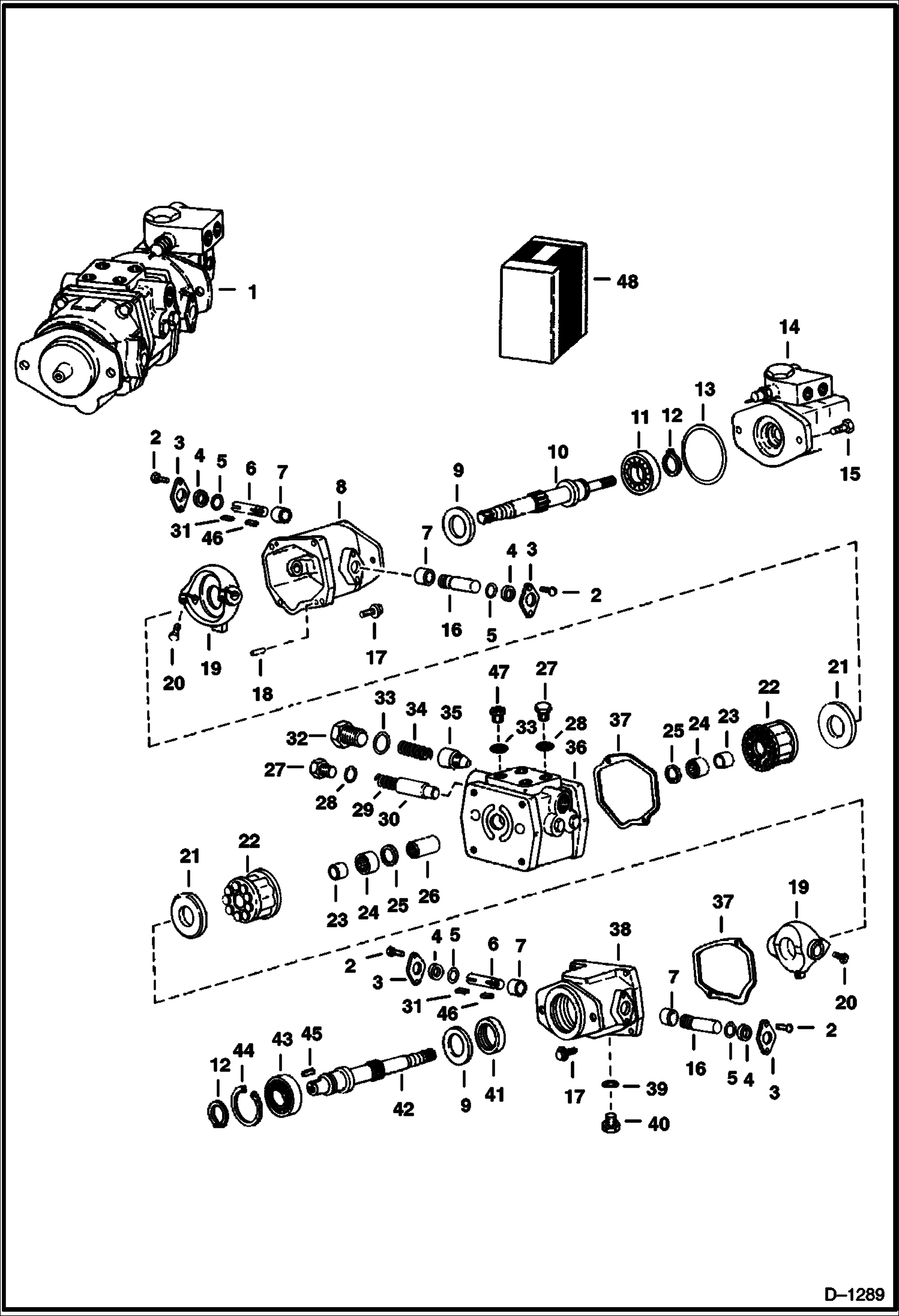 Схема запчастей Bobcat 500s - HYDROSTATIC PUMP HYDROSTATIC SYSTEM