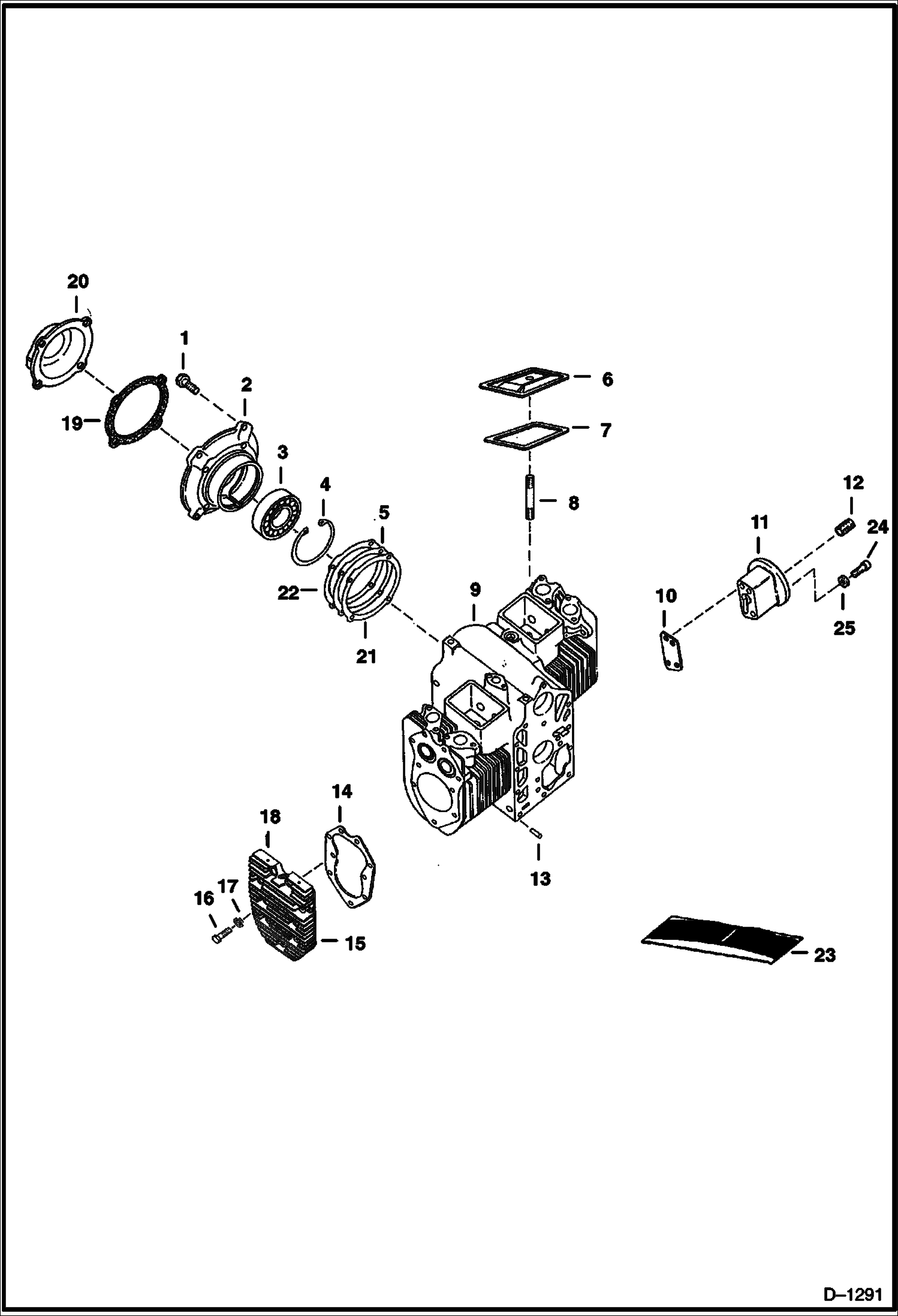 Схема запчастей Bobcat 500s - CYLINDER BLOCK POWER UNIT