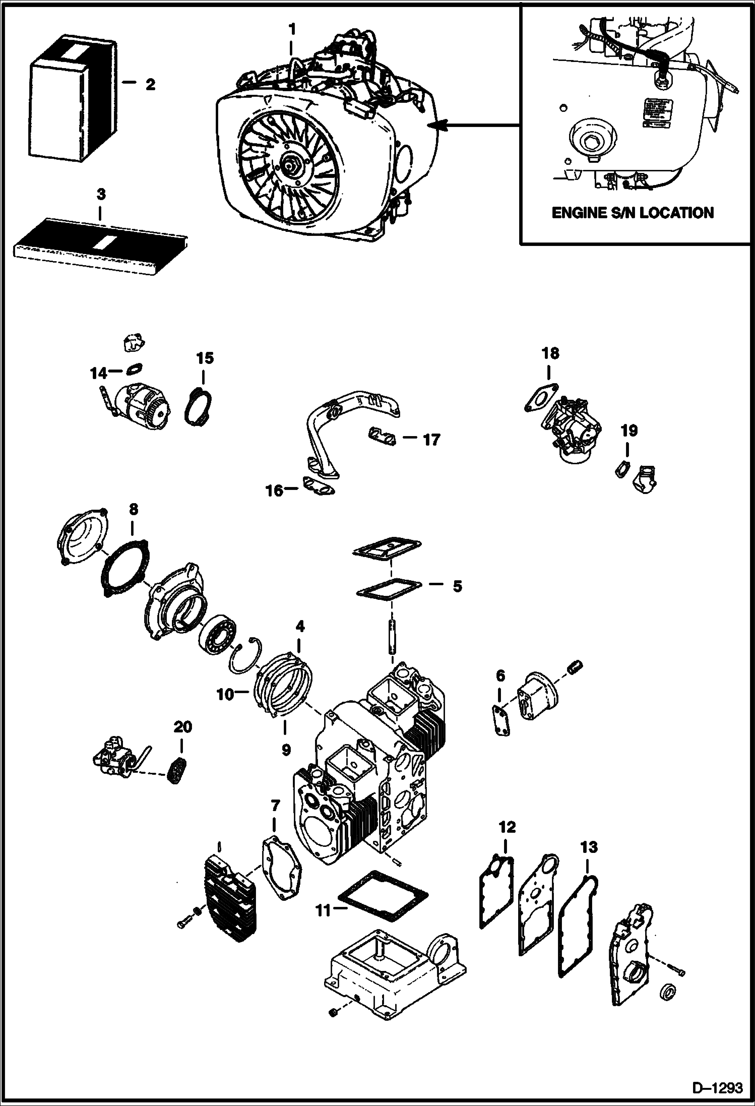 Схема запчастей Bobcat 500s - ENGINE POWER UNIT