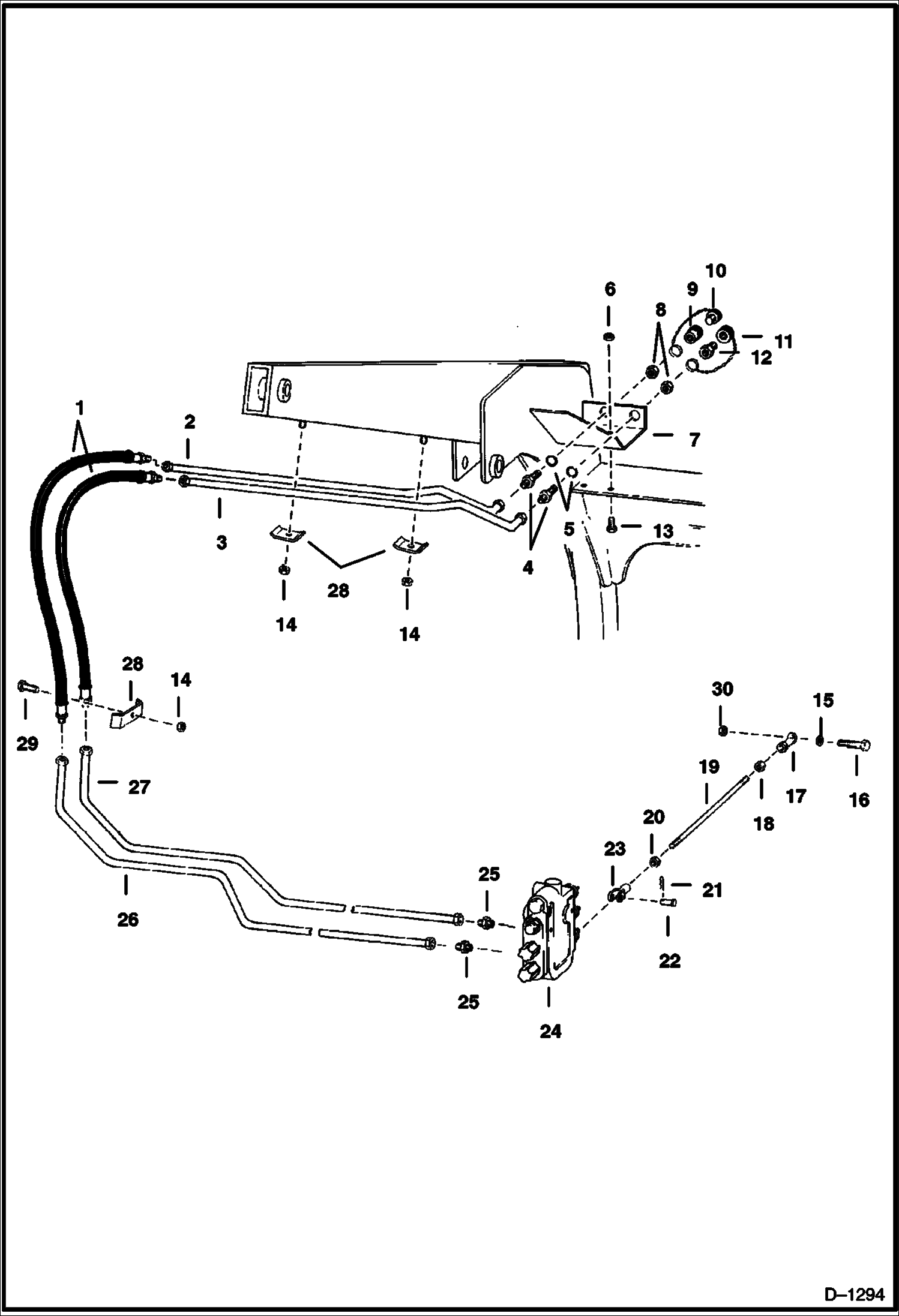 Схема запчастей Bobcat 500s - AUXILIARY HYDRAULICS HYDRAULIC SYSTEM