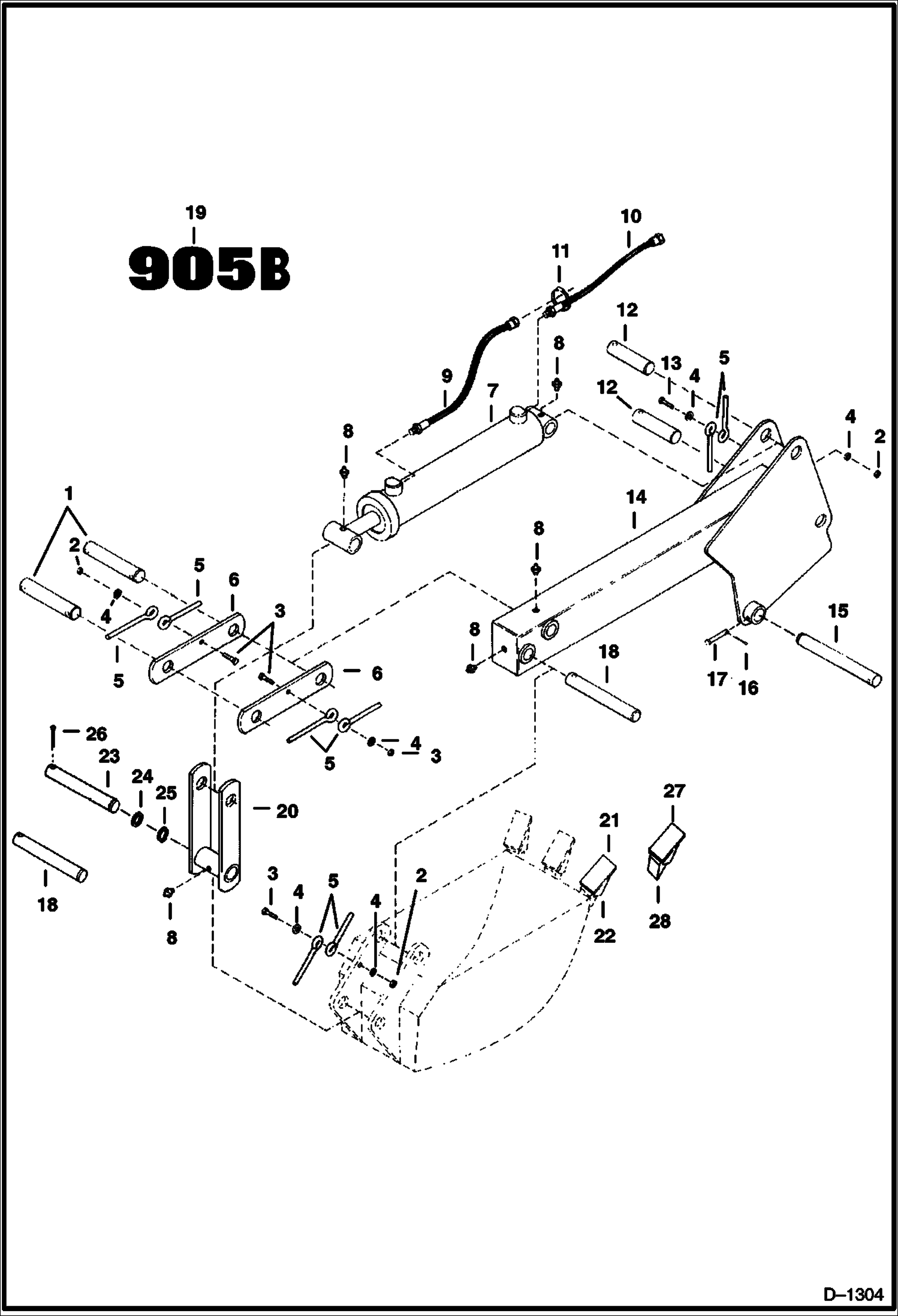 Схема запчастей Bobcat BACKHOE - BACKHOE (Dipperstick Assembly) (905) (905A) (905B) 905 BACKHOE