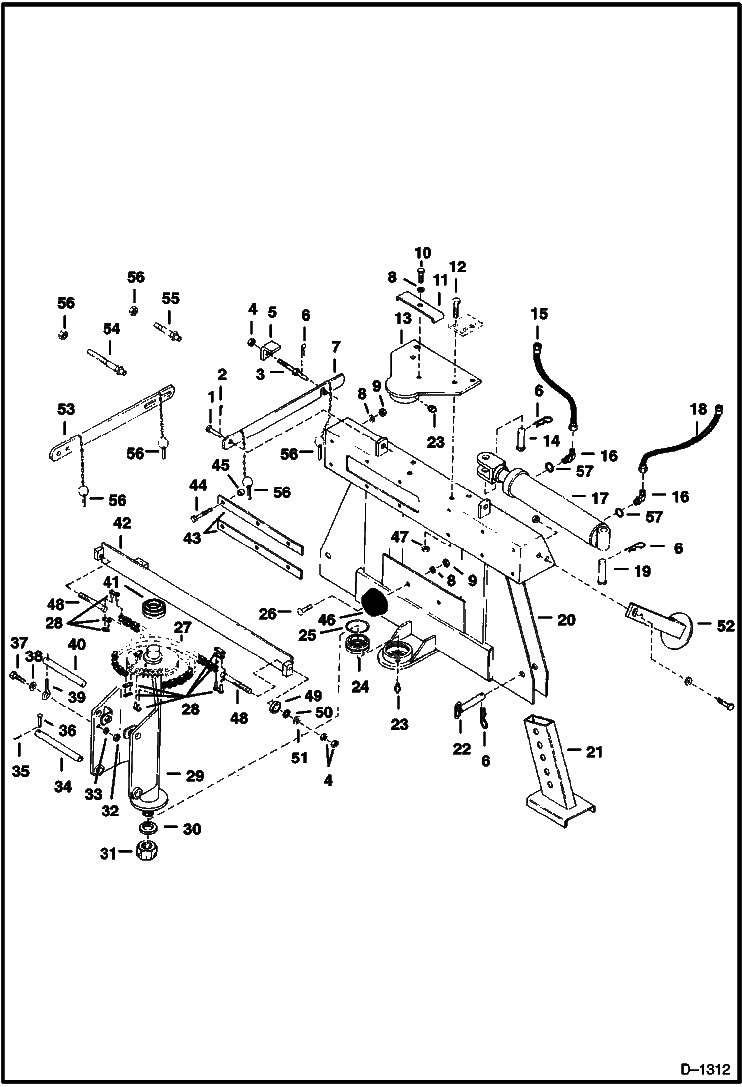 Схема запчастей Bobcat BACKHOE - BACKHOE (Main Frame & Swing Assembly) (905) 905 BACKHOE