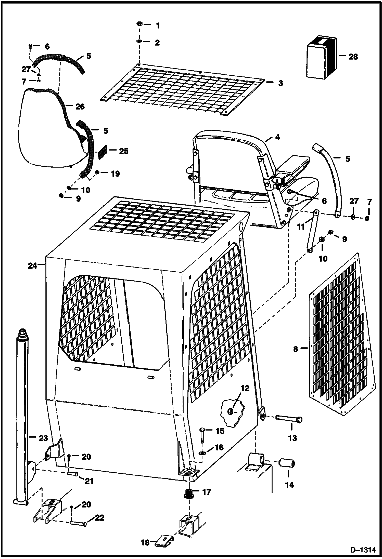 Схема запчастей Bobcat 700s - OPERATOR CAB MAIN FRAME