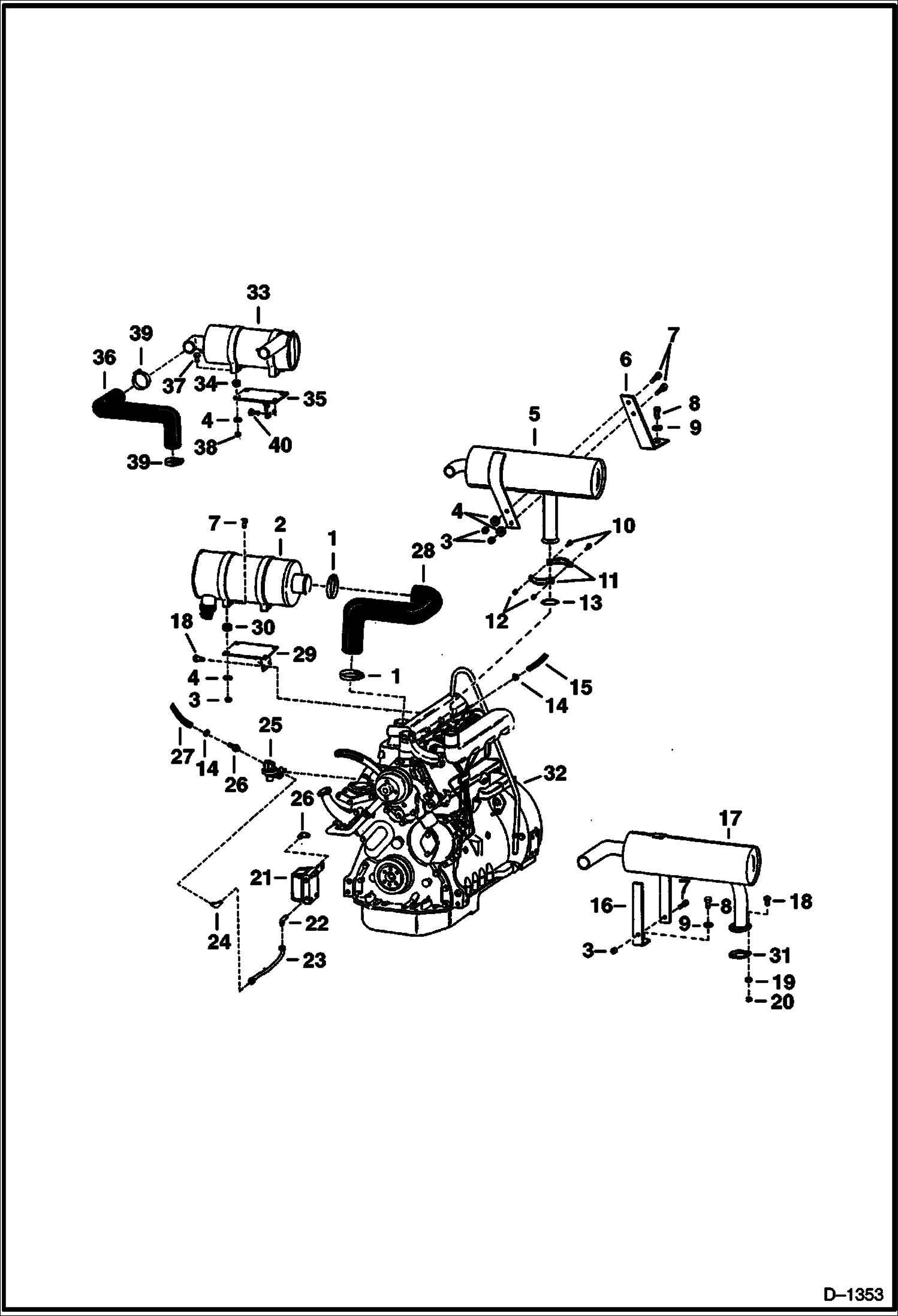 Схема запчастей Bobcat 900s - ENGINE FUEL & EXHAUST PARTS POWER UNIT