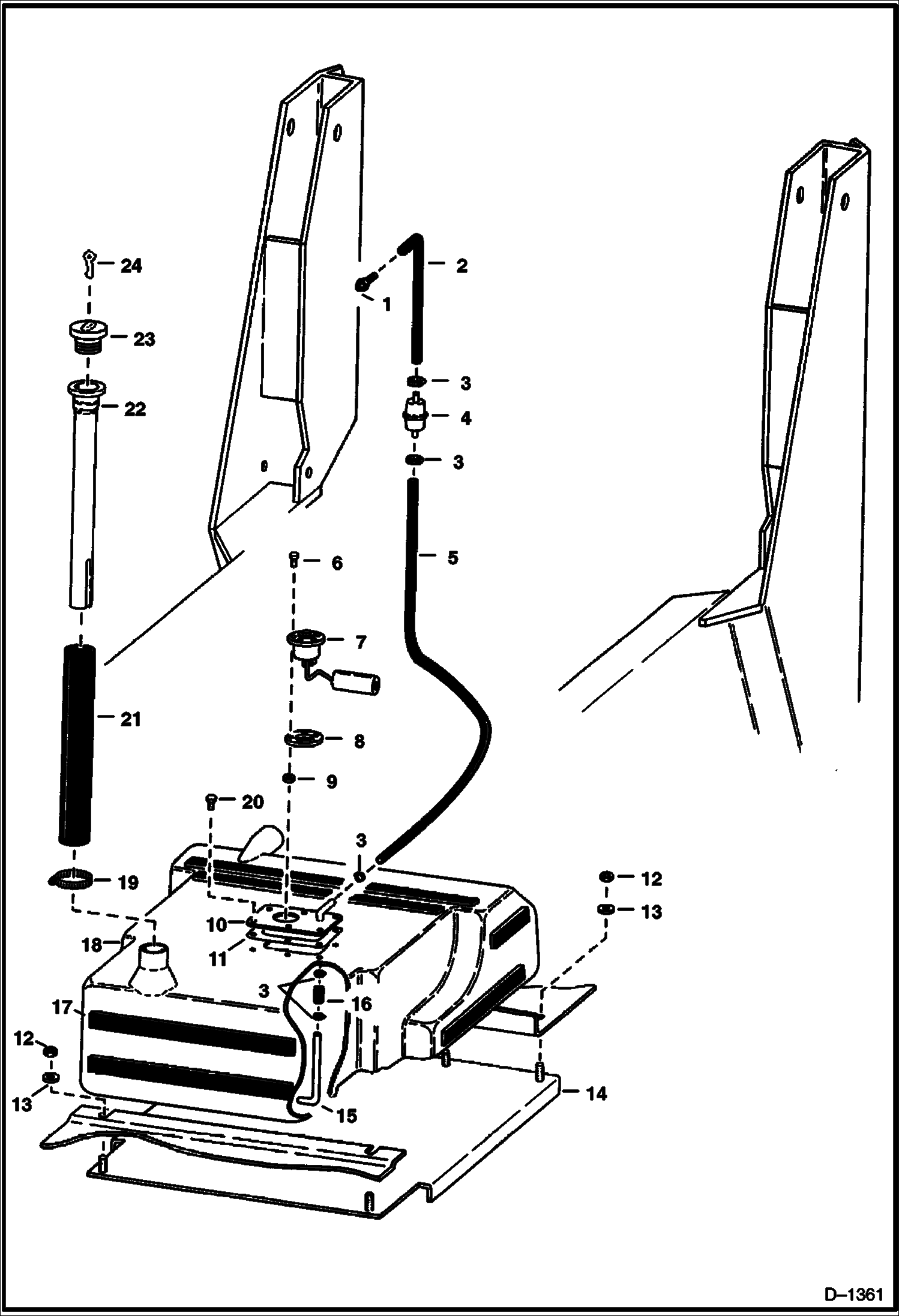 Схема запчастей Bobcat 700s - FUEL SYSTEM (S/N 13001 & Above) (Plastic Tank) MAIN FRAME