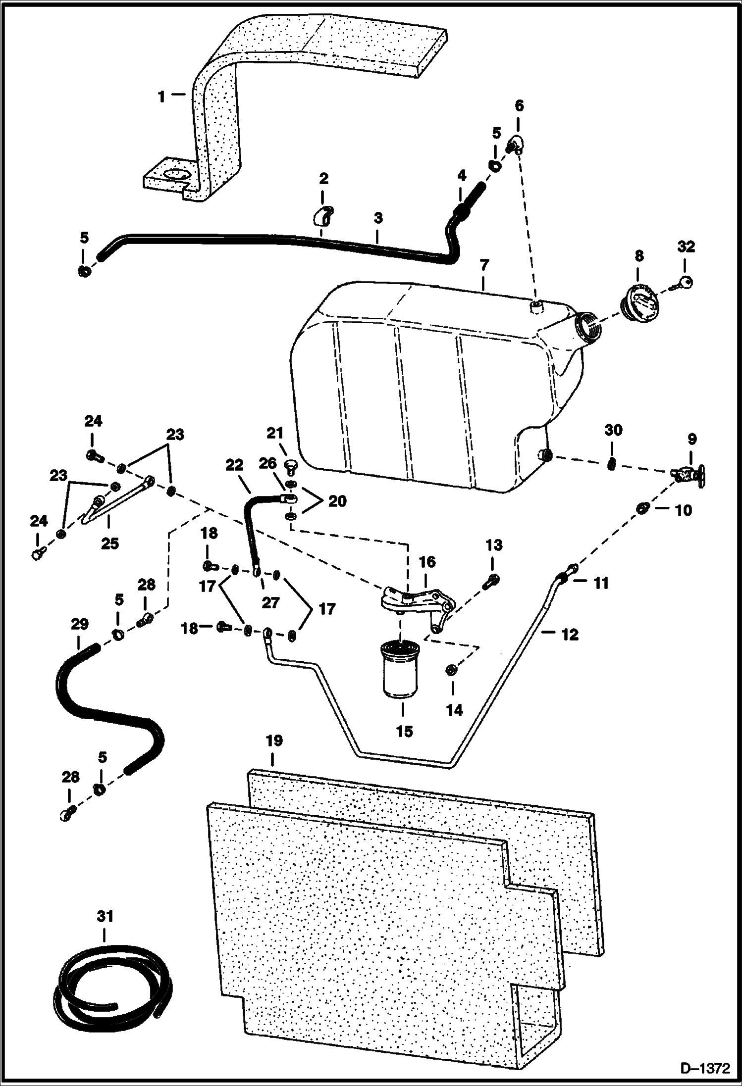 Схема запчастей Bobcat 500s - FUEL SYSTEM MAIN FRAME