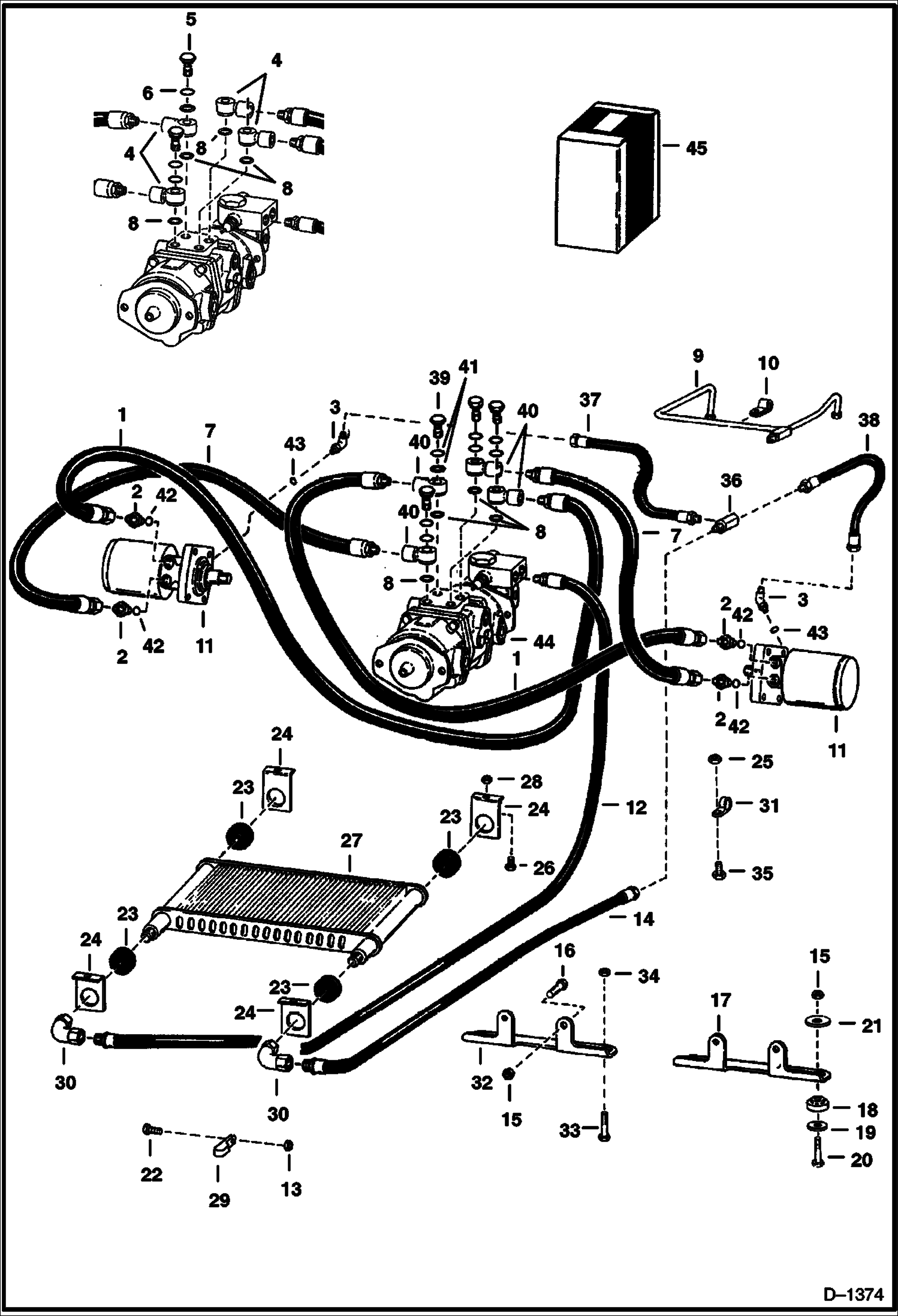 Схема запчастей Bobcat 500s - HYDROSTATIC CIRCUITRY S/N 12999 & Below HYDROSTATIC SYSTEM