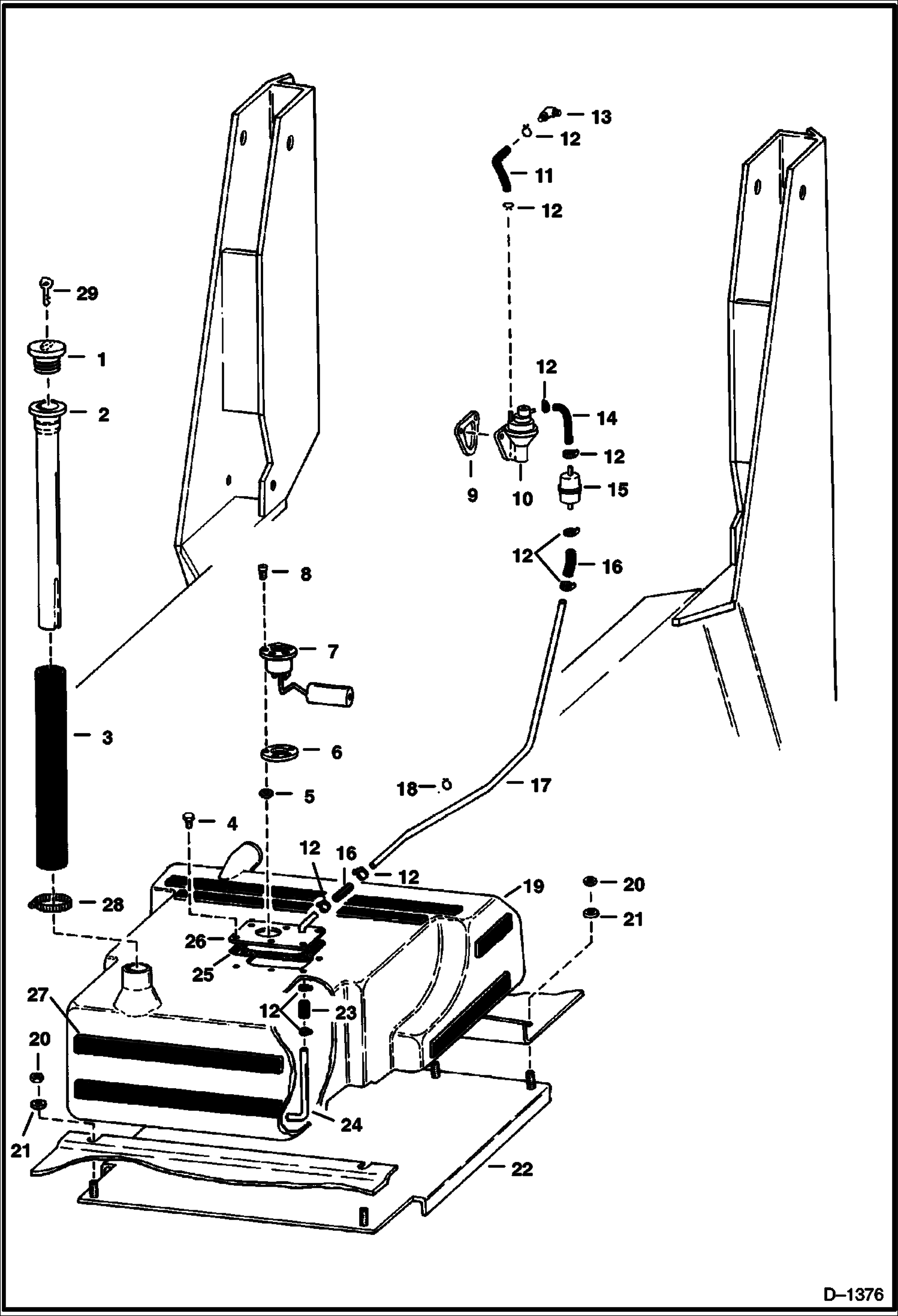 Схема запчастей Bobcat 700s - FUEL SYSTEM MAIN FRAME