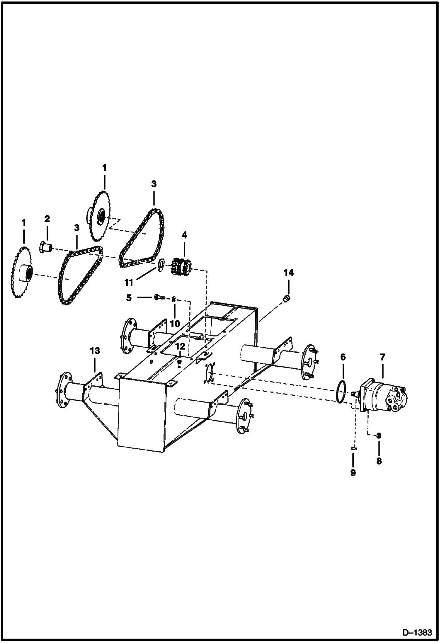 Схема запчастей Bobcat 600s - DRIVE TRAIN (S/N 13345 & Below) DRIVE TRAIN