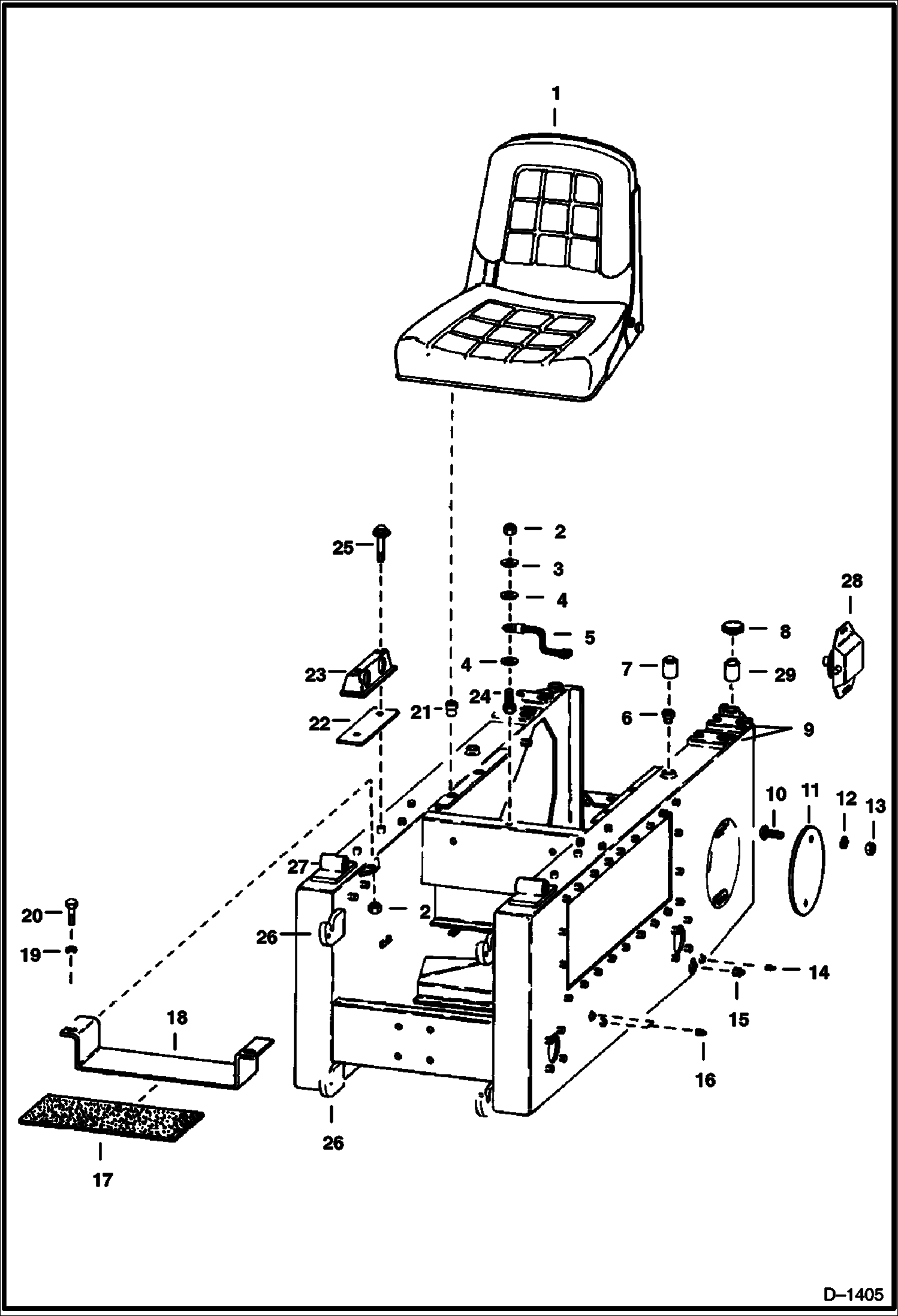 Схема запчастей Bobcat 600s - MAIN FRAME Left Side MAIN FRAME