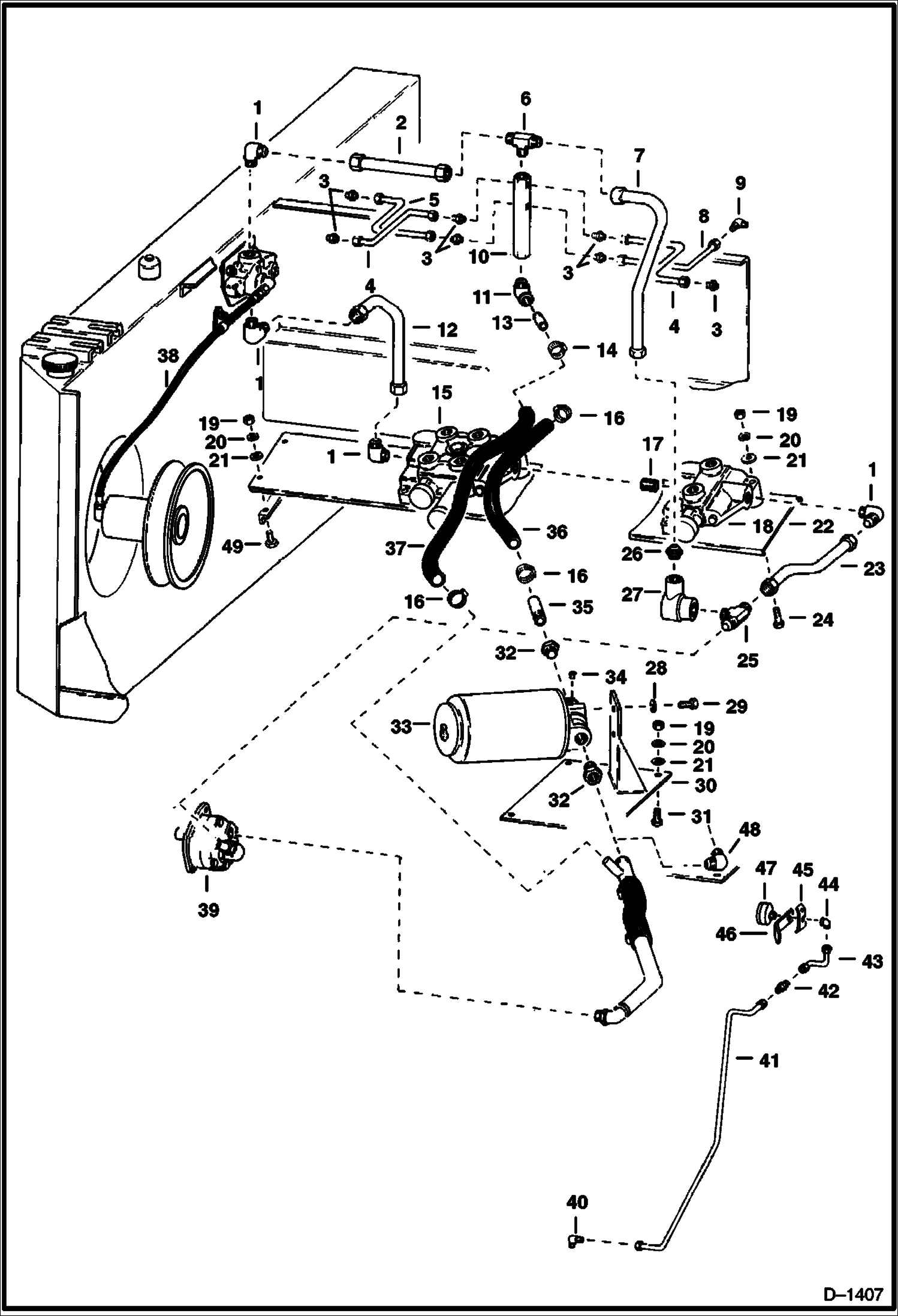 Схема запчастей Bobcat 600s - HYDRAULIC CIRCUITRY HYDRAULIC SYSTEM