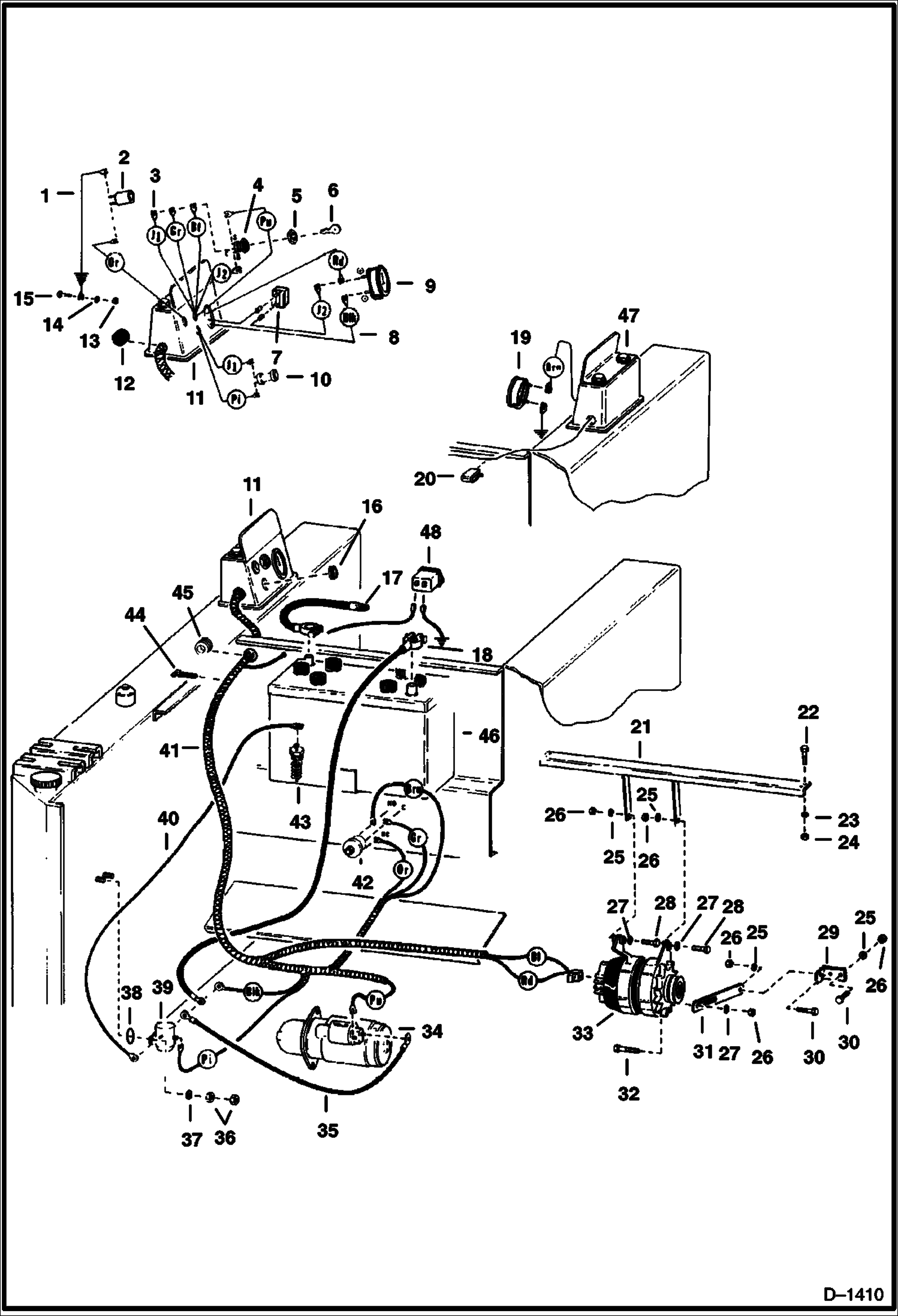 Схема запчастей Bobcat 600s - MAIN FRAME ELECTRICAL CIRCUITRY ELECTRICAL SYSTEM