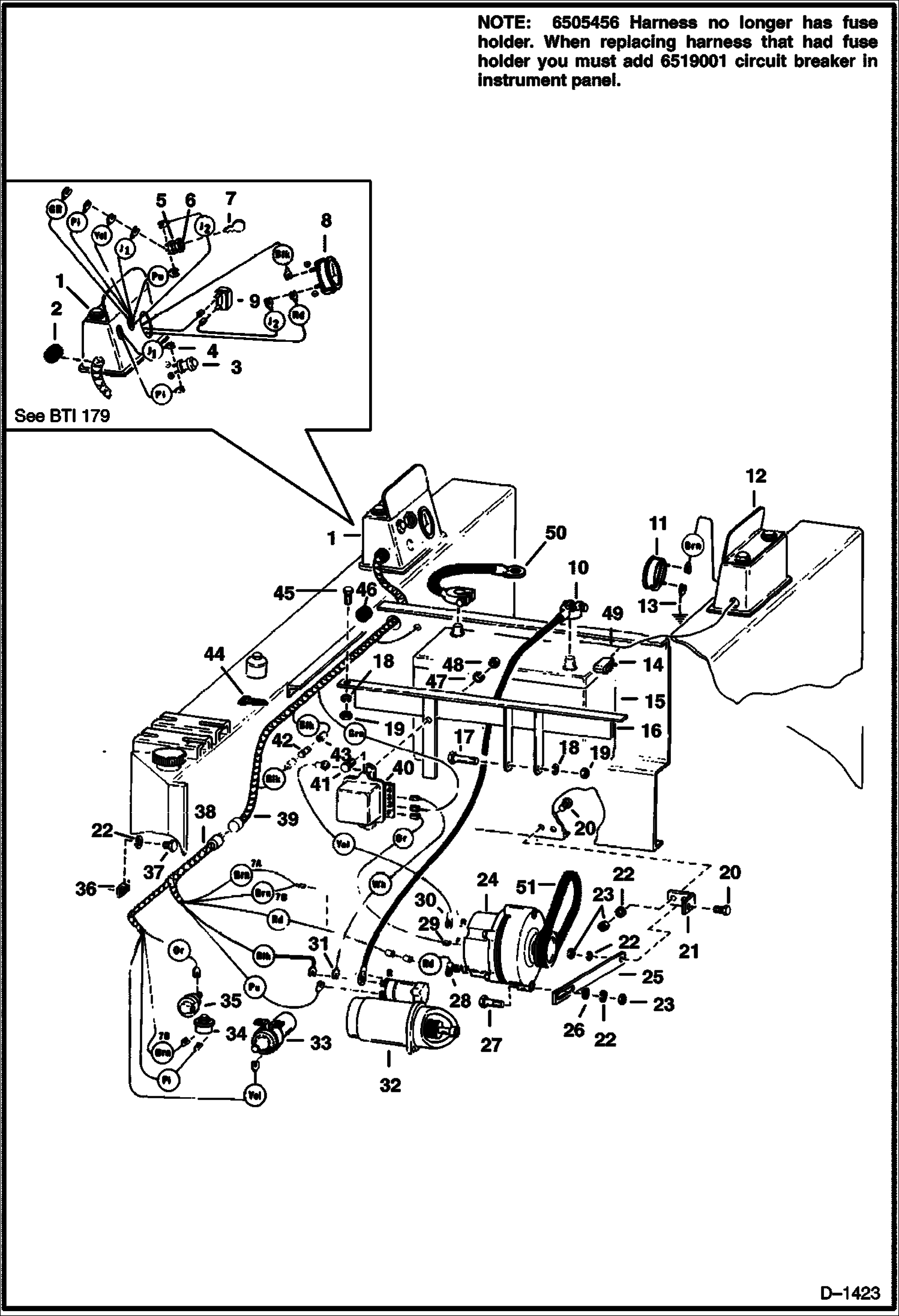 Схема запчастей Bobcat 600s - MAIN FRAME ELECTRICAL CIRCUIT Wisconsin - W/Alternator ELECTRICAL SYSTEM