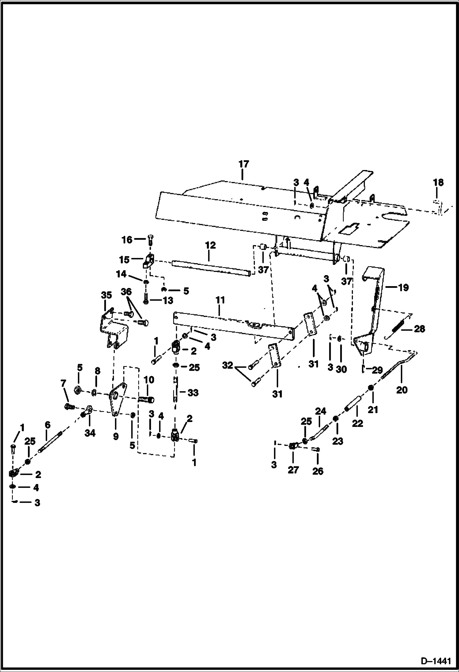 Схема запчастей Bobcat 900s - BRAKE LINKAGE (S/N 12001 & Above) DRIVE TRAIN