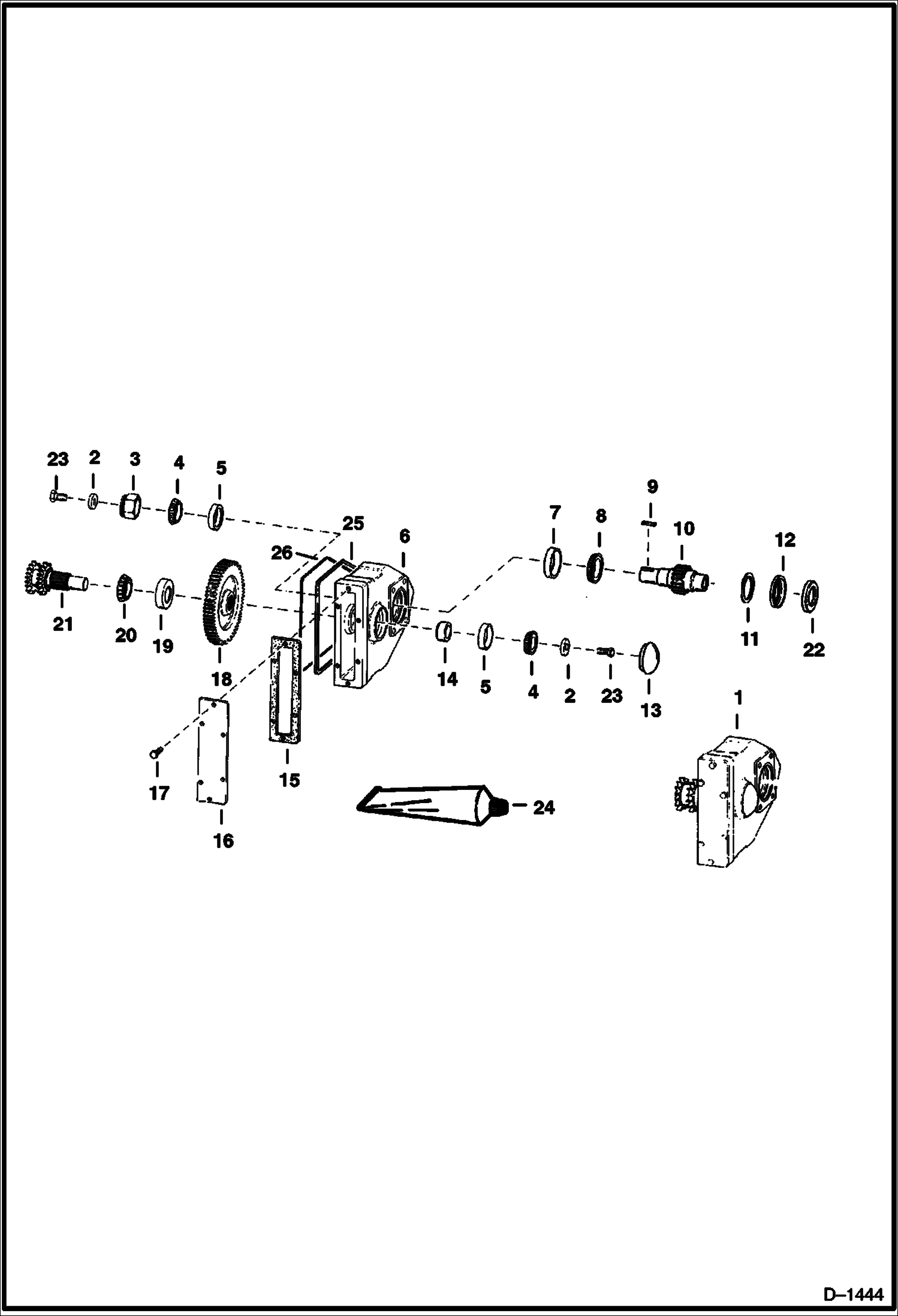 Схема запчастей Bobcat 700s - GEARCASE DRIVE TRAIN