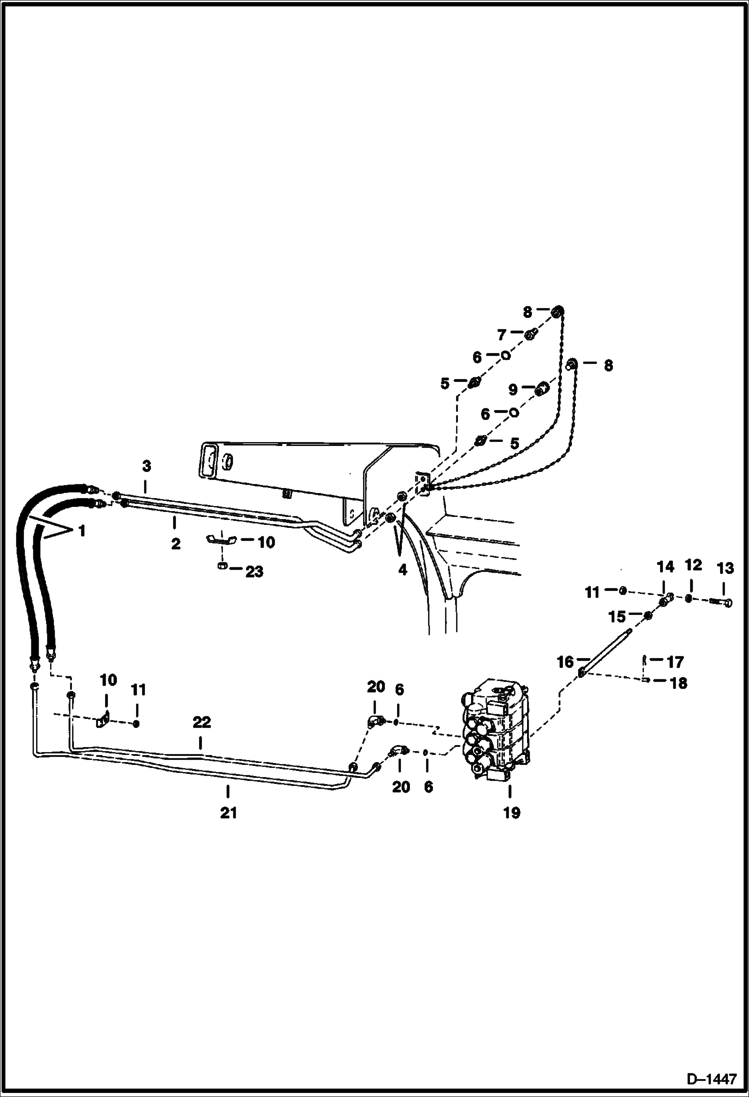 Схема запчастей Bobcat 700s - AUXILIARY HYDRAULICS (S/N 14999 & Below) HYDRAULIC SYSTEM