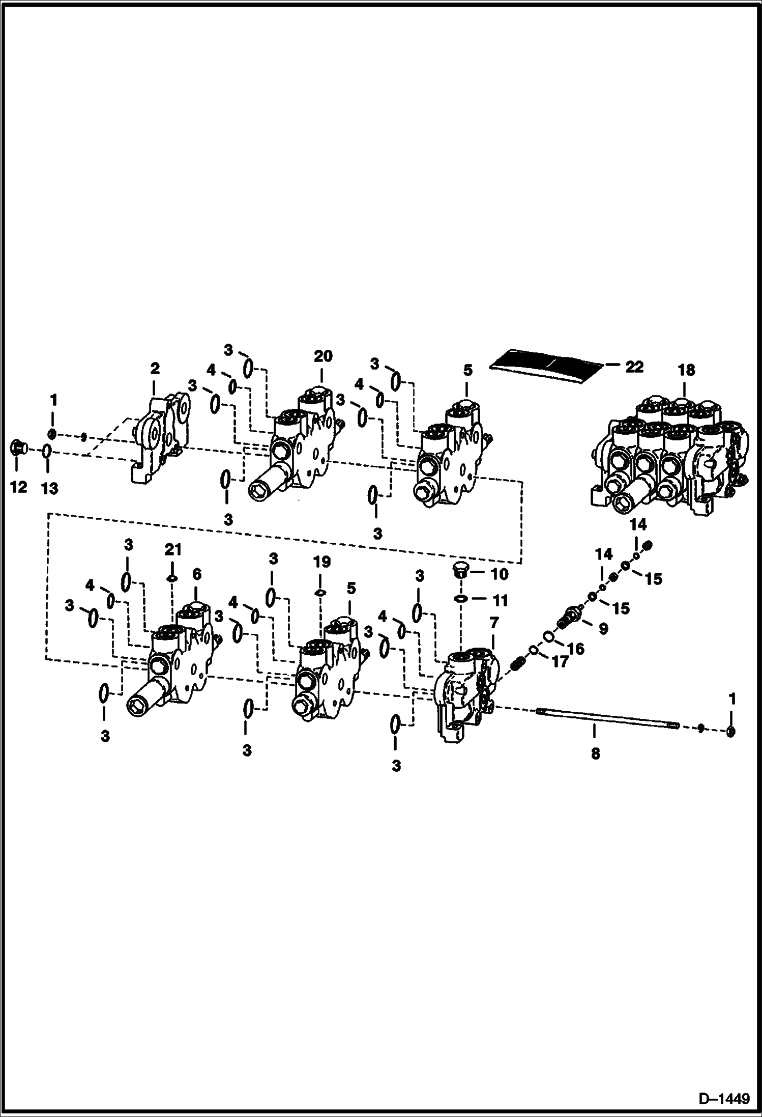 Схема запчастей Bobcat 700s - HYDRAULIC CONTROL VALVE (Parker Hannifin - S/N 12866 & Above) HYDRAULIC SYSTEM