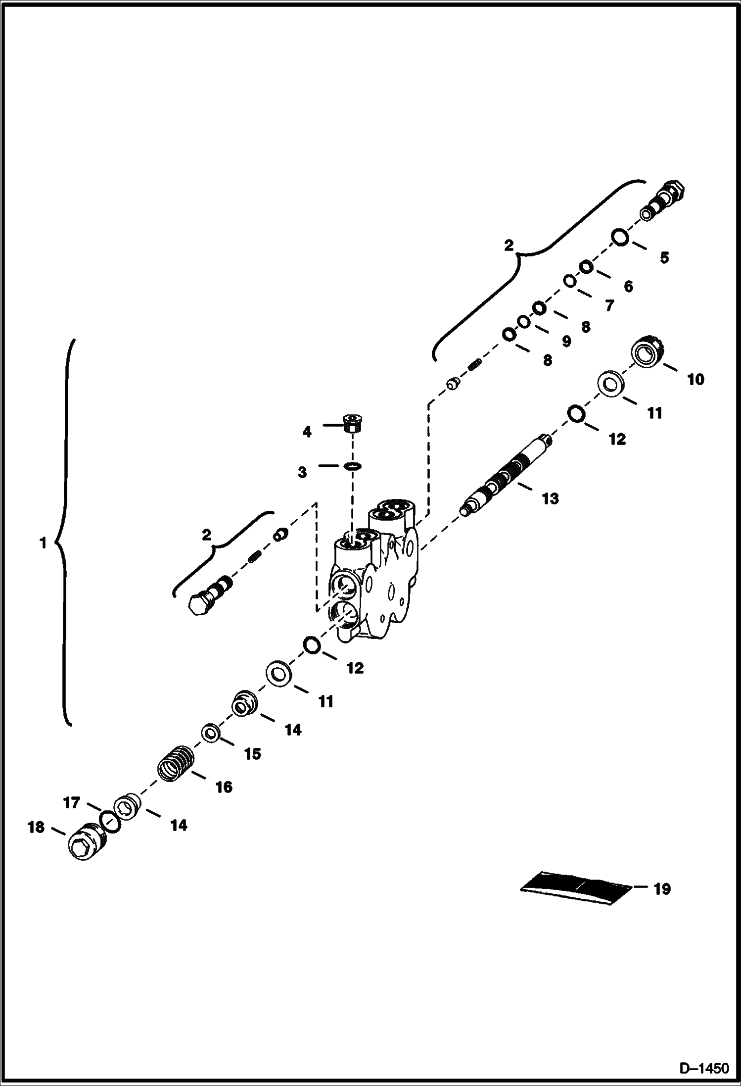 Схема запчастей Bobcat 700s - AUXILIARY & TILT SECTION (Parker Hannifin - P/N 12866 & Above) HYDRAULIC SYSTEM