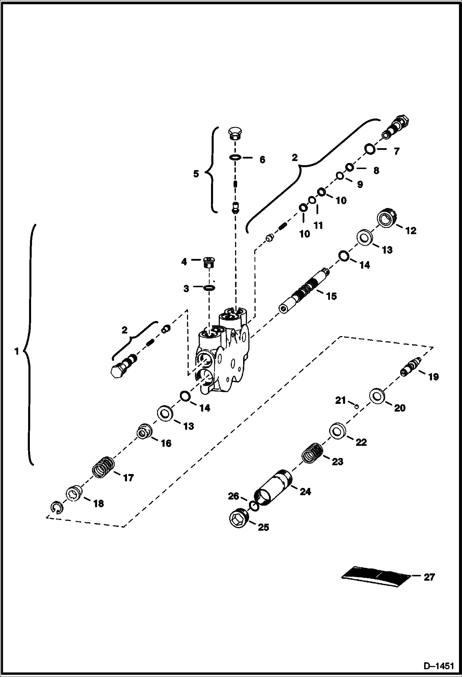 Схема запчастей Bobcat 700s - LIFT SECTION (Parker Hannifin) HYDRAULIC SYSTEM