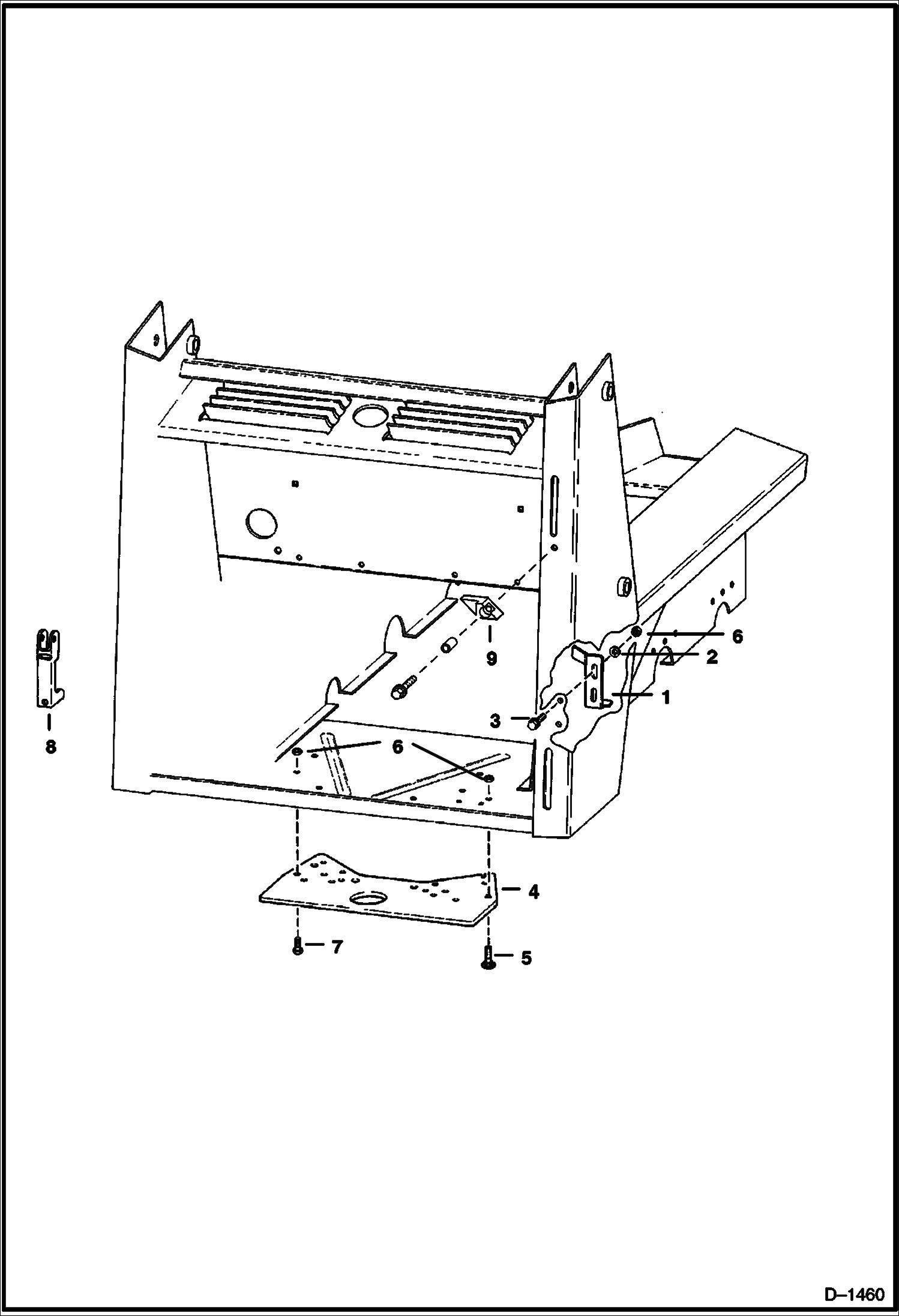 Схема запчастей Bobcat 800s - DOOR STOP & TOW HITCH (For European Export Kit) ACCESSORIES & OPTIONS