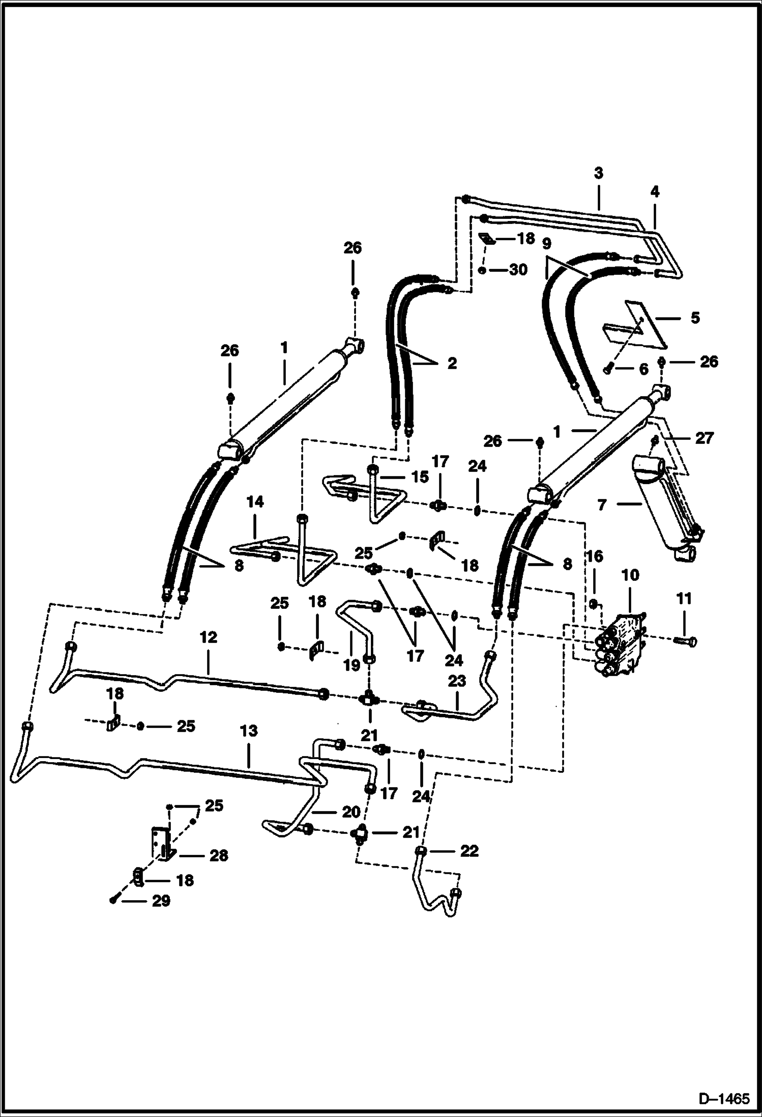 Схема запчастей Bobcat 600s - HYDRAULIC CIRCUITRY (S/N 13001 & Above) HYDRAULIC SYSTEM