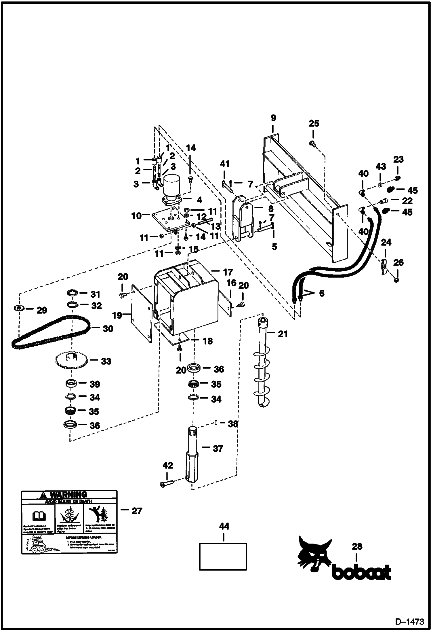 Схема запчастей Bobcat AUGERS - AUGER (Lowe) Loader