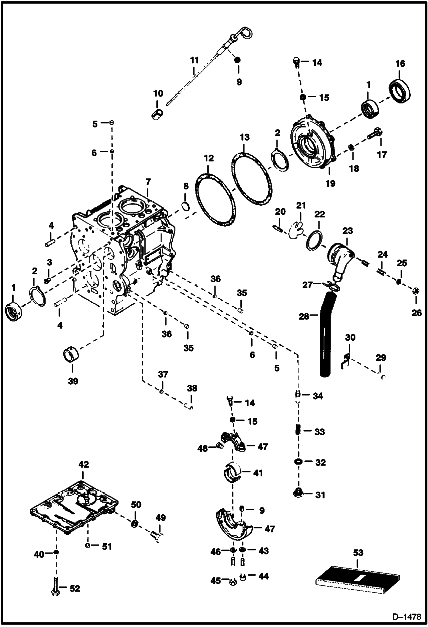 Схема запчастей Bobcat 600s - CYLINDER BLOCK (Deutz 511) POWER UNIT