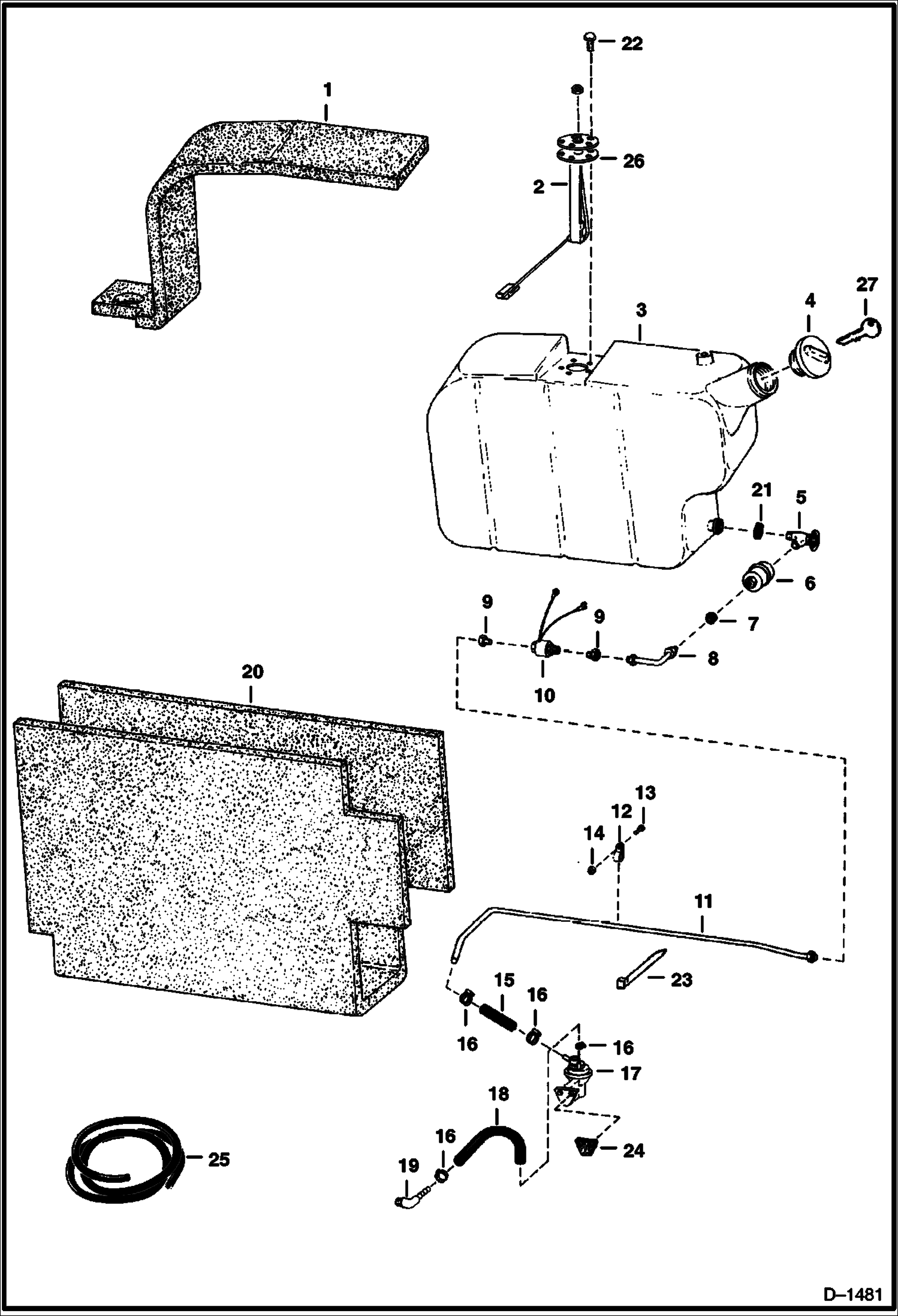 Схема запчастей Bobcat 700s - FUEL SYSTEM MAIN FRAME