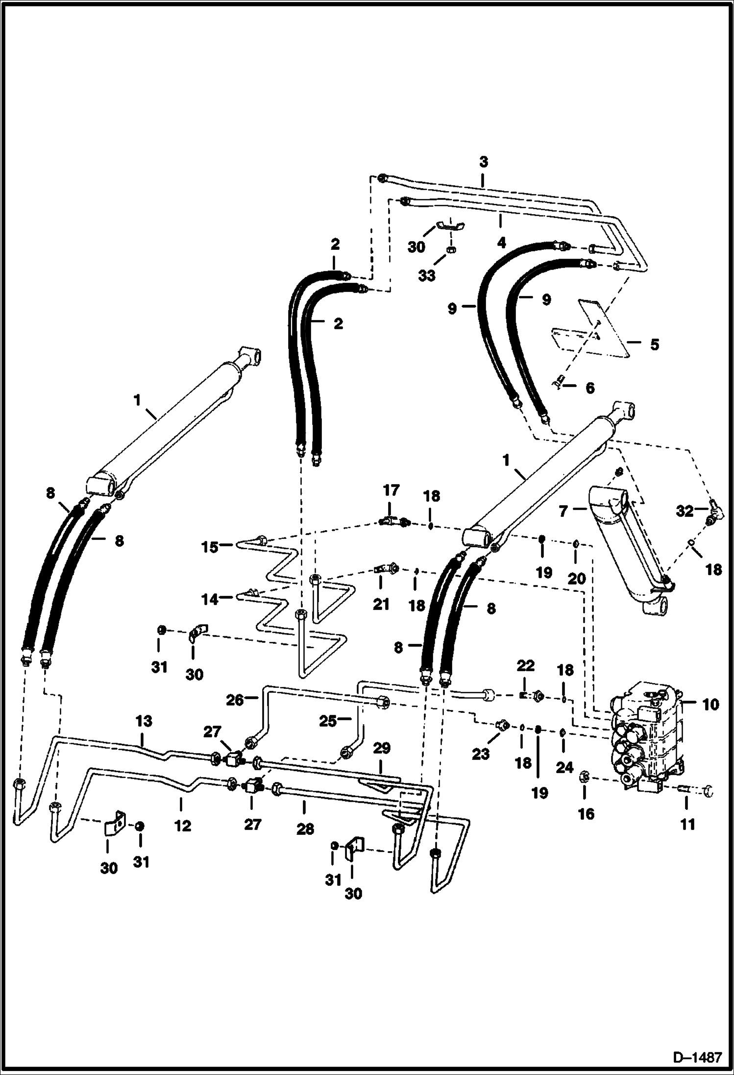 Схема запчастей Bobcat 700s - HYDRAULIC CIRCUITRY HYDRAULIC SYSTEM