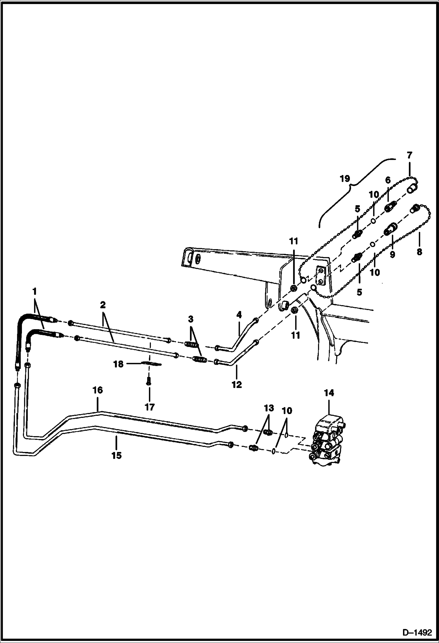 Схема запчастей Bobcat 800s - AUXILIARY HYDRAULICS (S/N 14999 & Below) HYDRAULIC SYSTEM