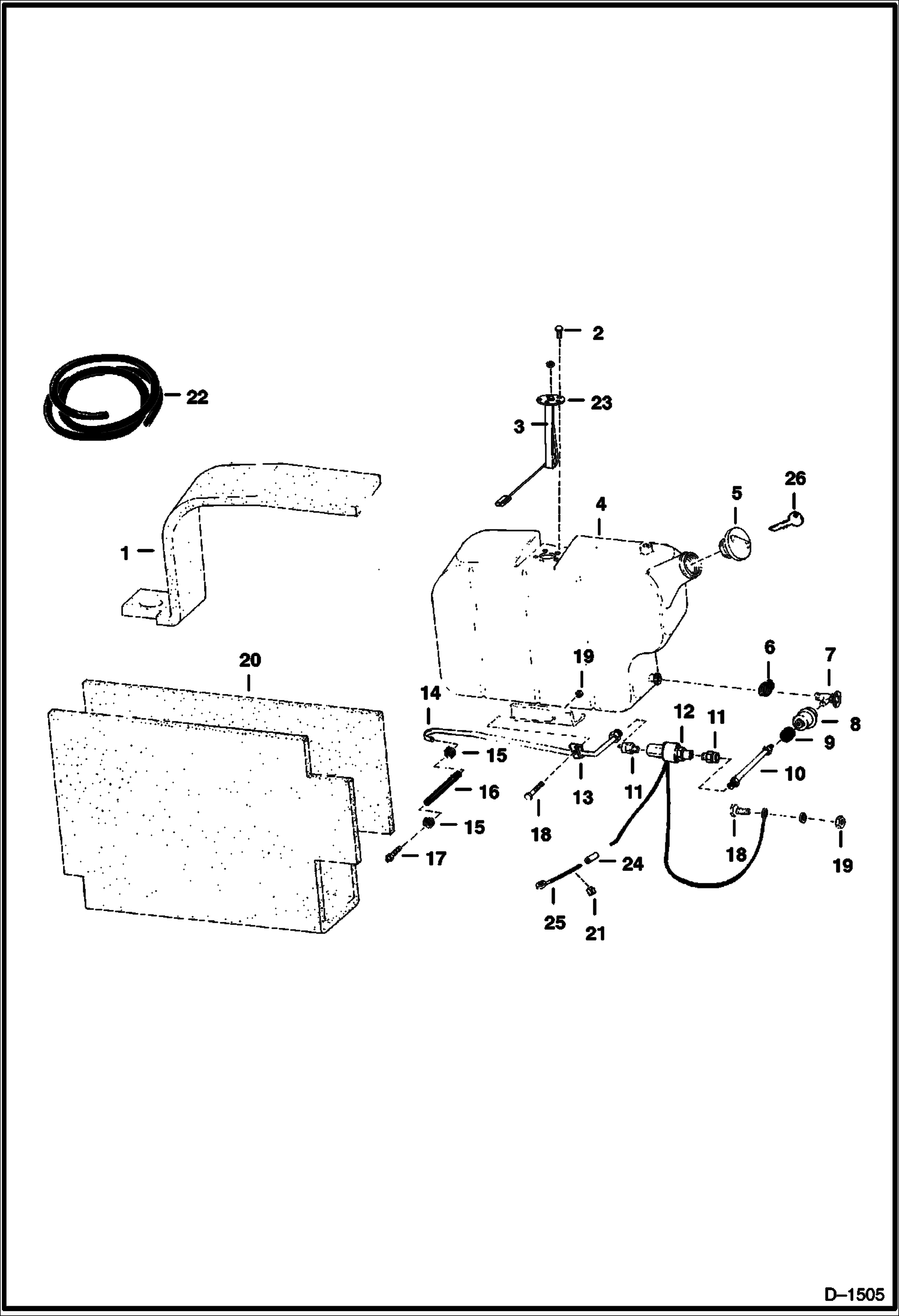 Схема запчастей Bobcat 700s - FUEL SYSTEM (S/N 12001 & Above) MAIN FRAME