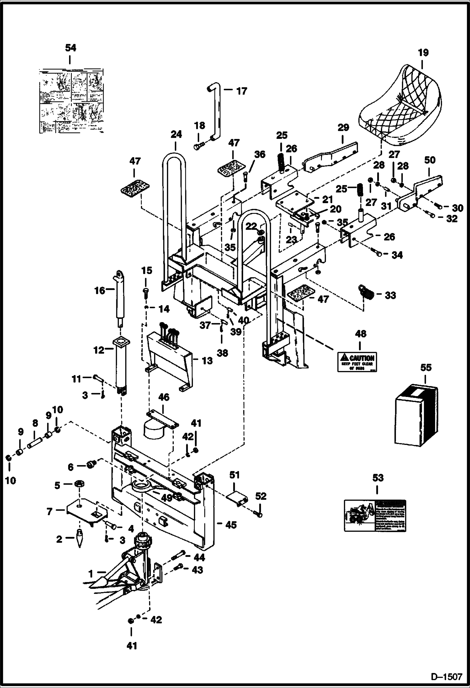 Схема запчастей Bobcat BACKHOE - BACKHOE (Main Frame) (908B) 908A/908B BACKHOE