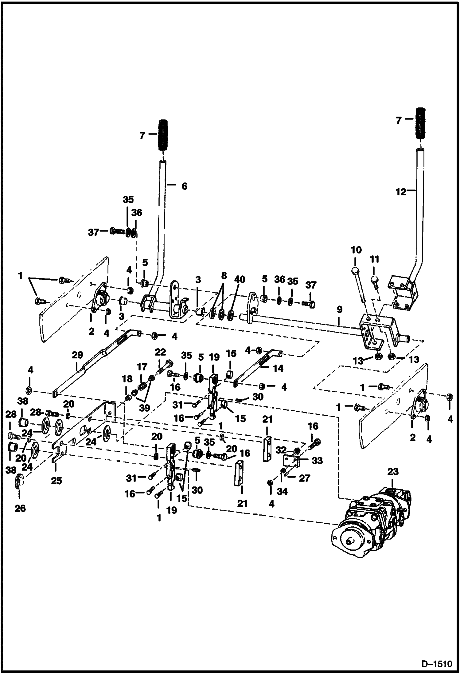 Схема запчастей Bobcat 500s - HAND CONTROLS HYDROSTATIC SYSTEM