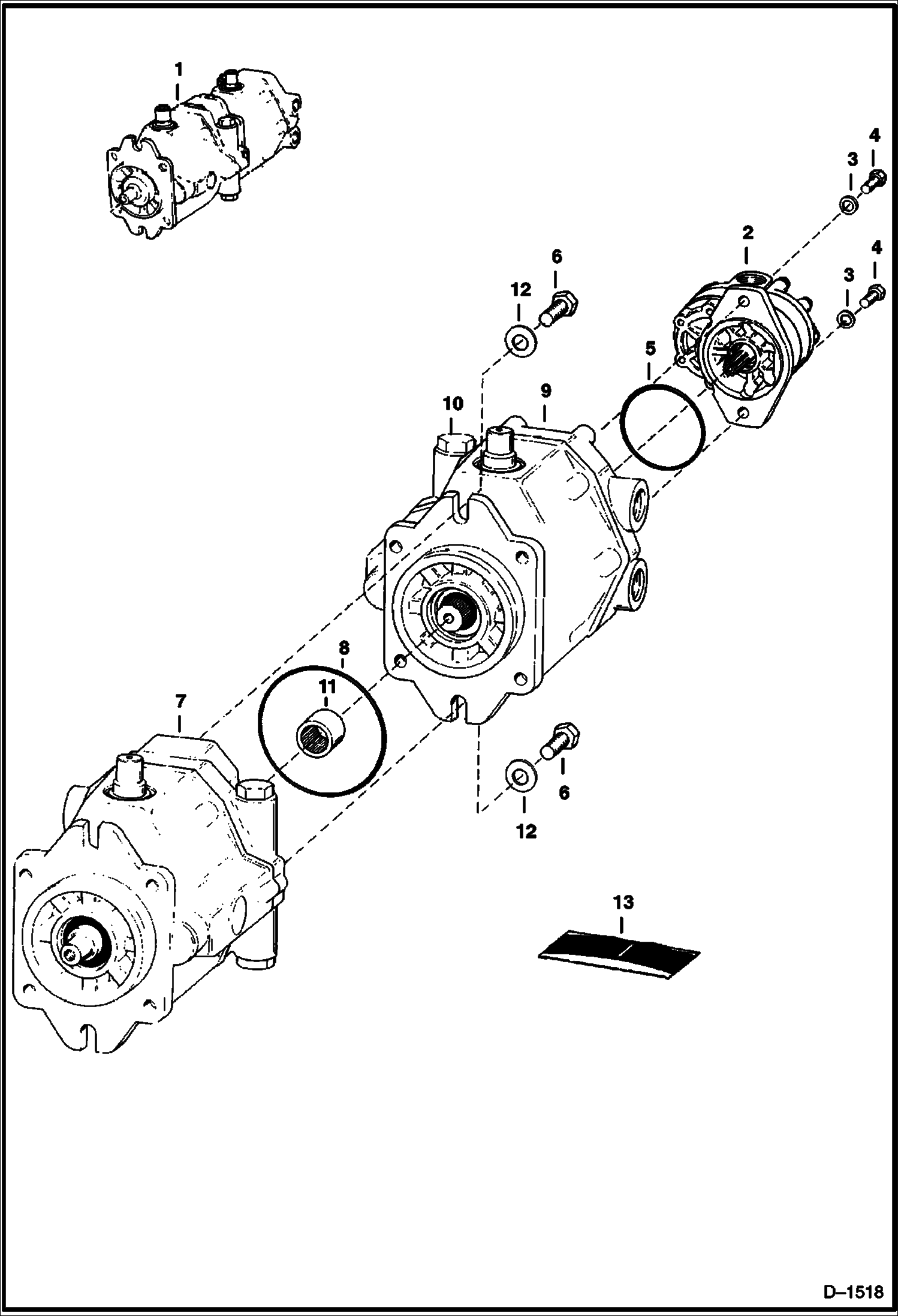 Схема запчастей Bobcat 800s - HYDROSTATIC PUMP HYDROSTATIC SYSTEM