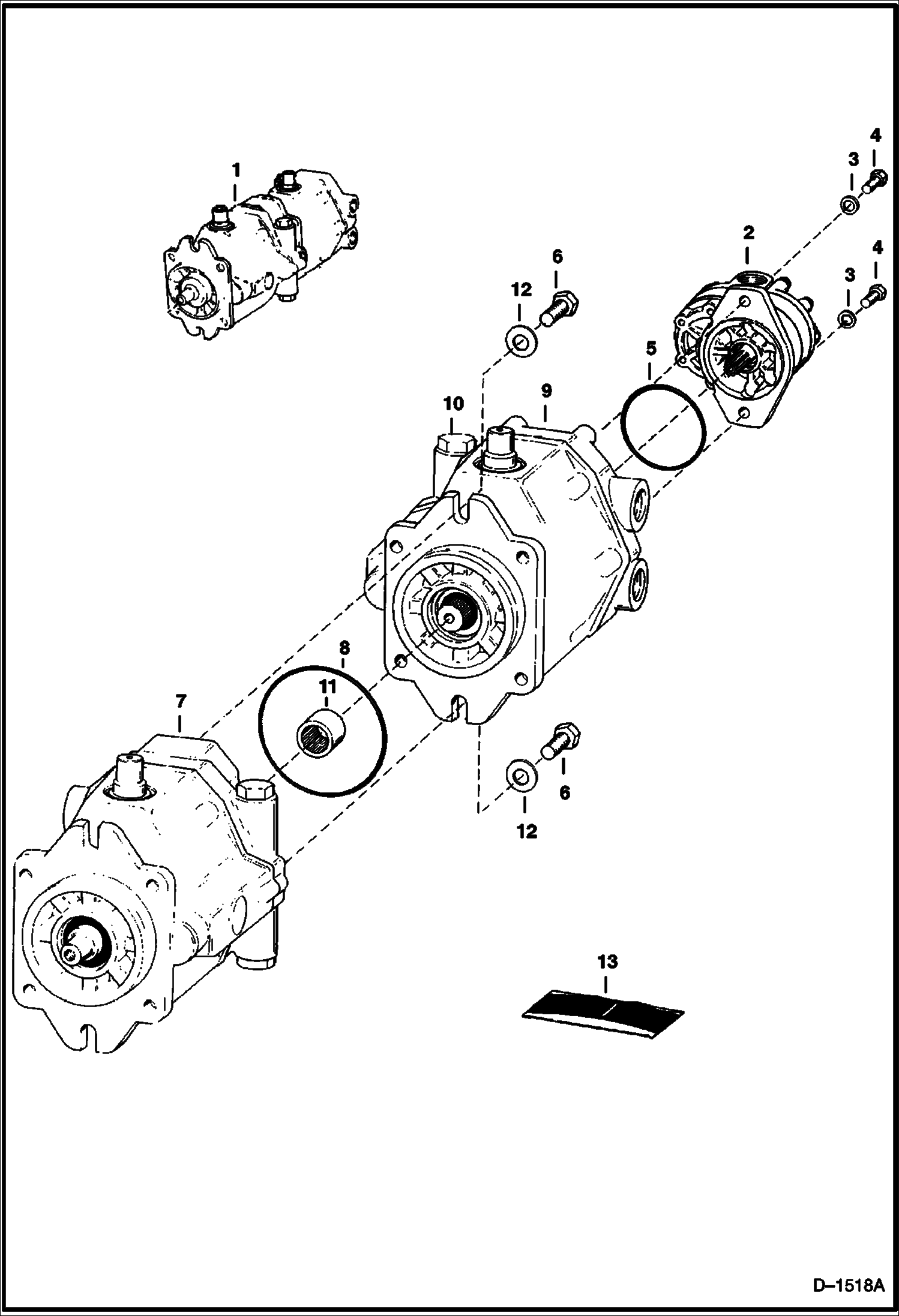 Схема запчастей Bobcat 800s - HYDROSTATIC PUMP (S/N 34222-49999) HYDROSTATIC SYSTEM