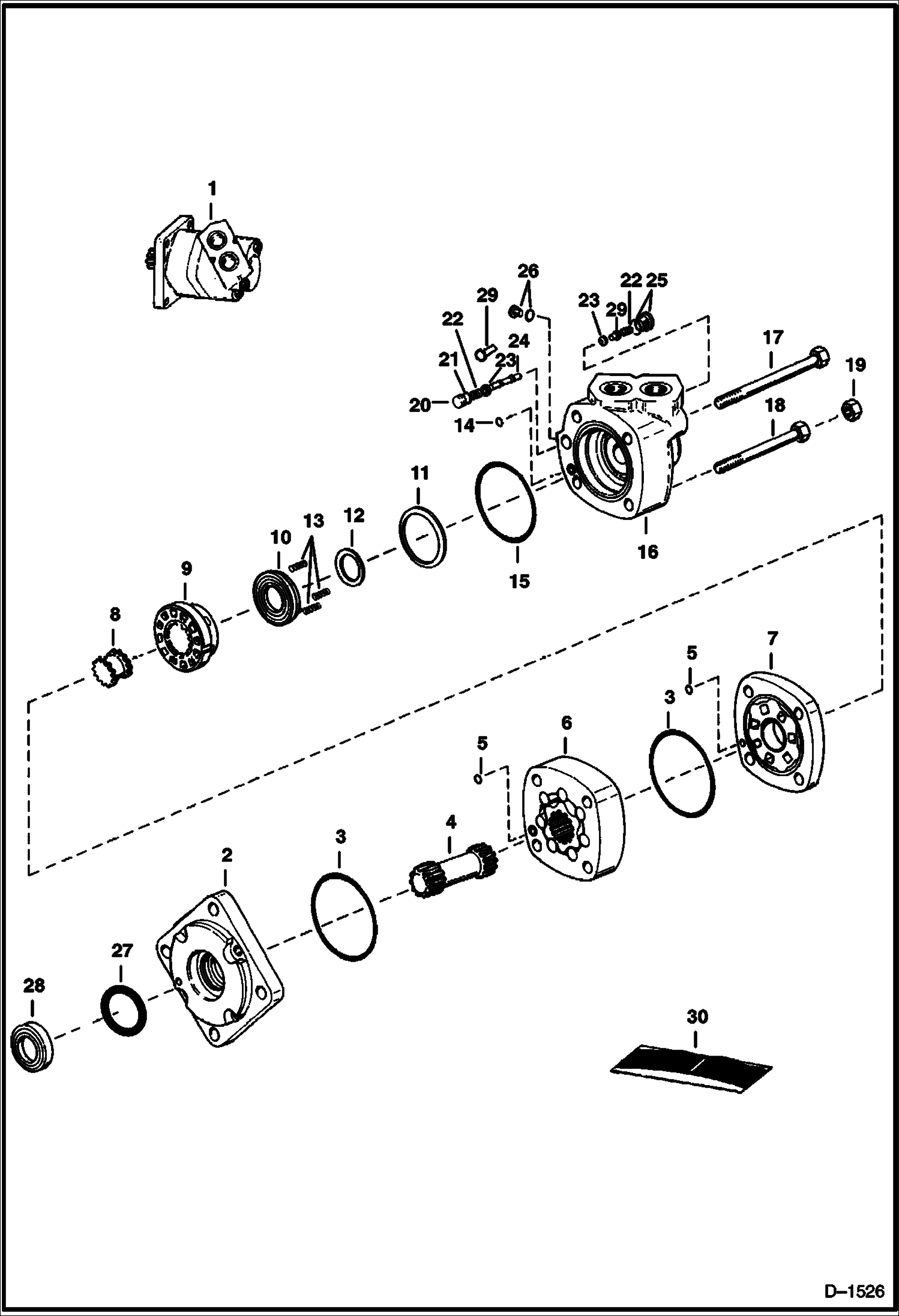 Схема запчастей Bobcat 800s - HYDROSTATIC MOTOR HYDROSTATIC SYSTEM