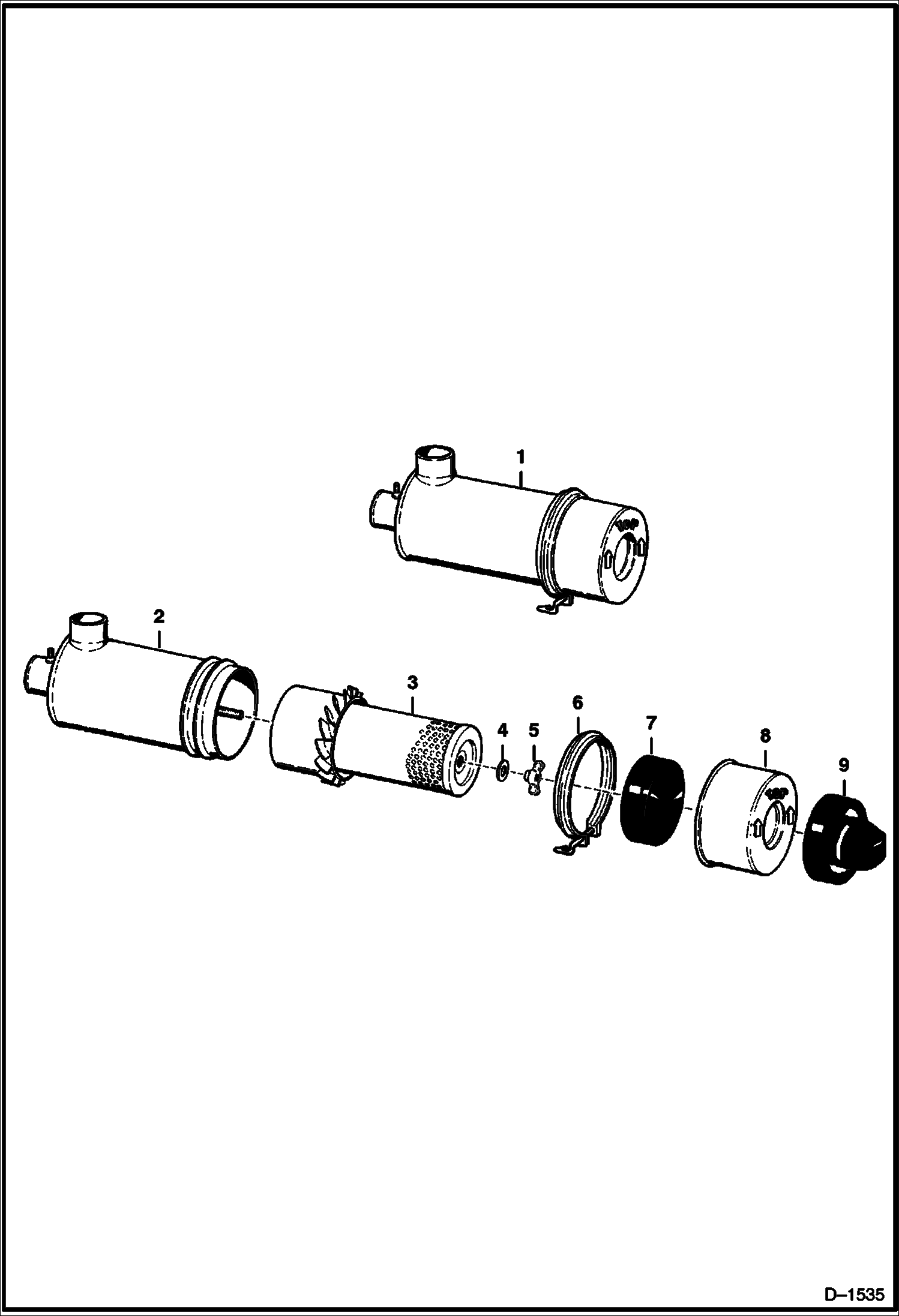 Схема запчастей Bobcat 500s - AIR CLEANER (S/N 20062 & Above) POWER UNIT