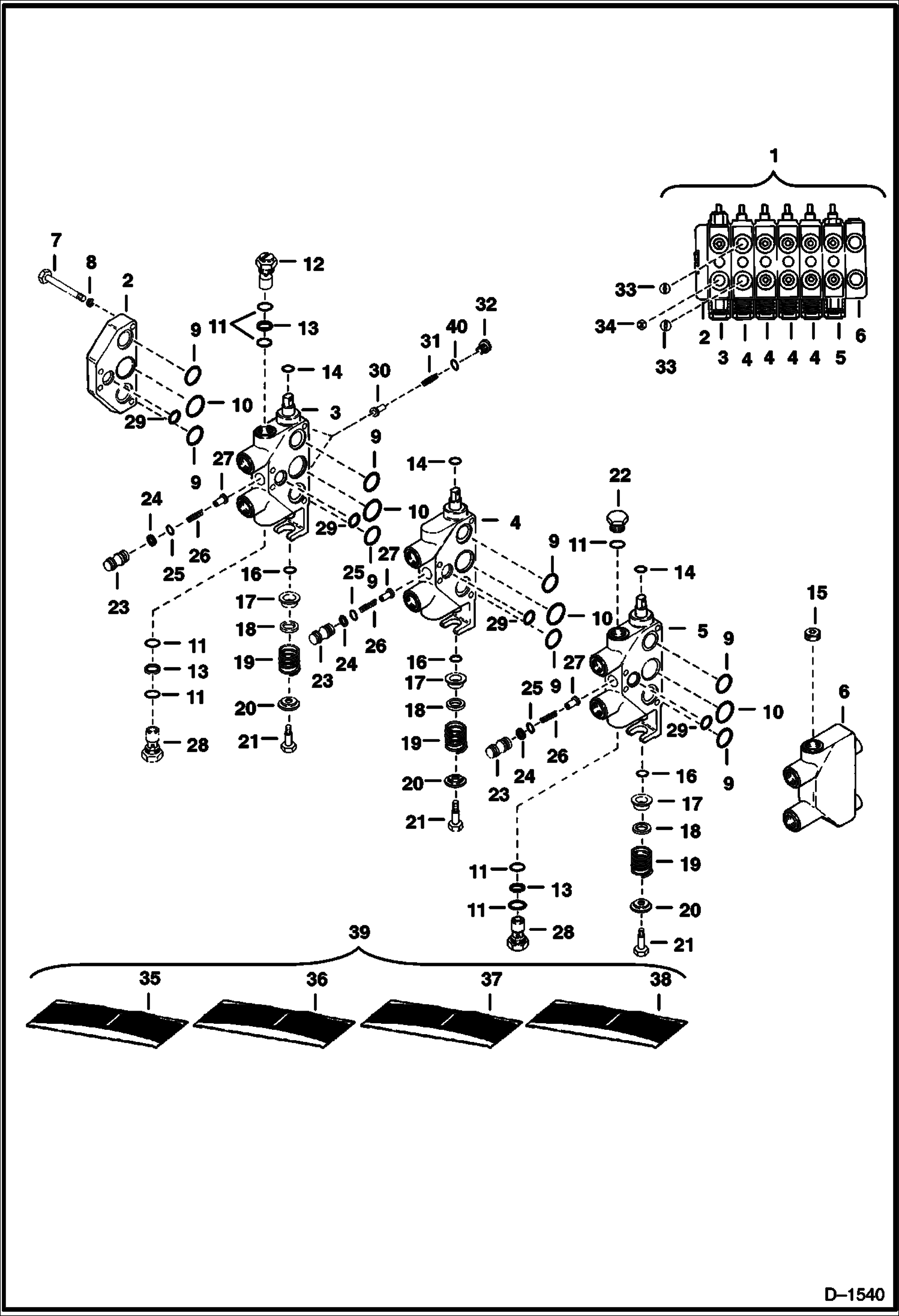 Схема запчастей Bobcat BACKHOE - BACKHOE (Valve) (Cessna) (909 113800101 - 01403) 909 BACKHOE