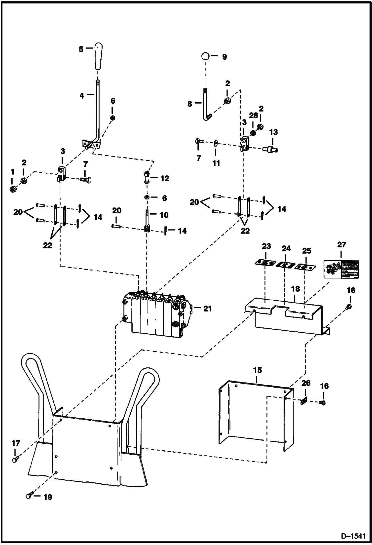 Схема запчастей Bobcat BACKHOE - BACKHOE (Control Levers with Cessna Valve) (907 195600101 - 01425) 907 BACKHOE