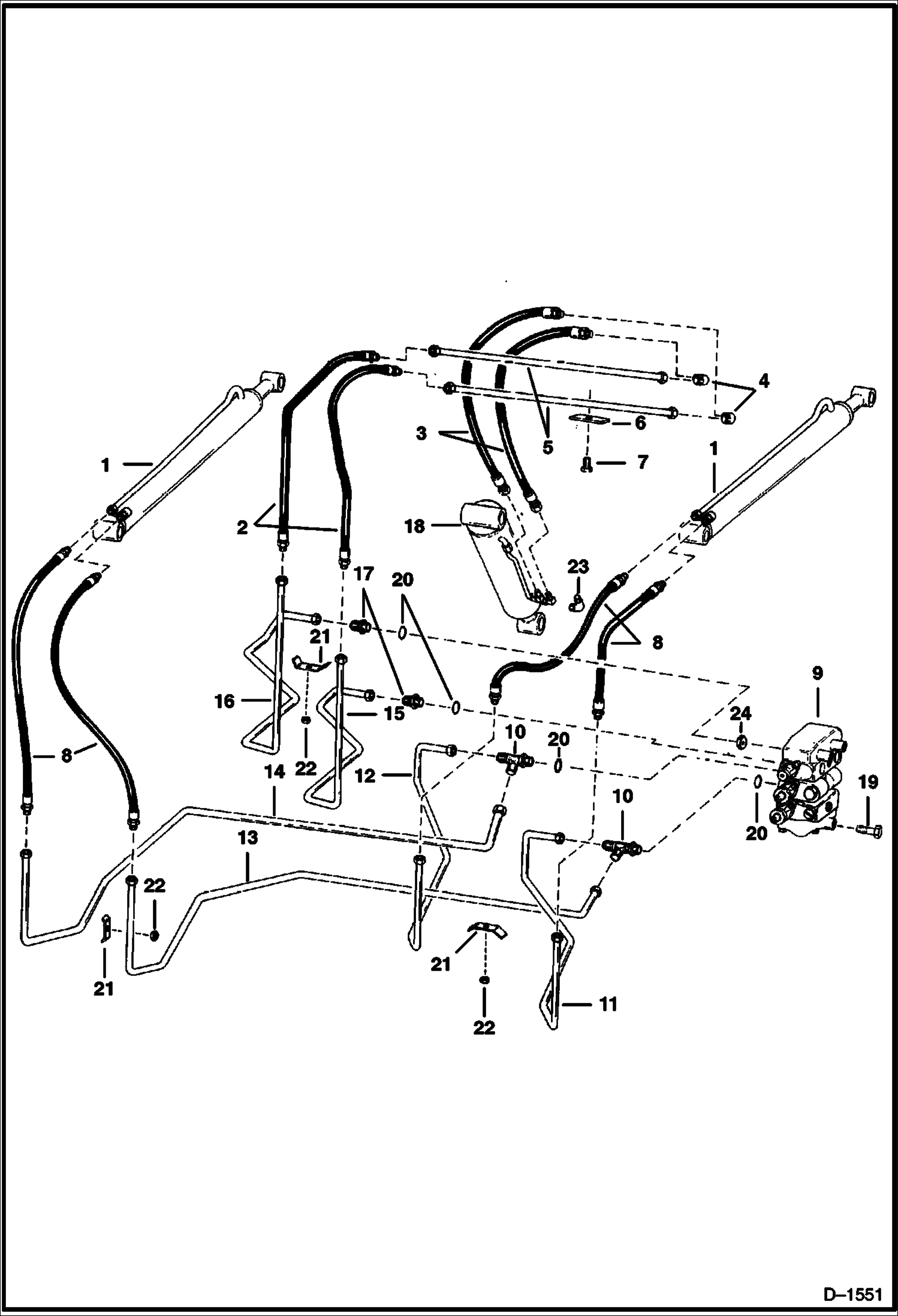 Схема запчастей Bobcat 800s - HYDRAULIC CIRCUITRY HYDRAULIC SYSTEM