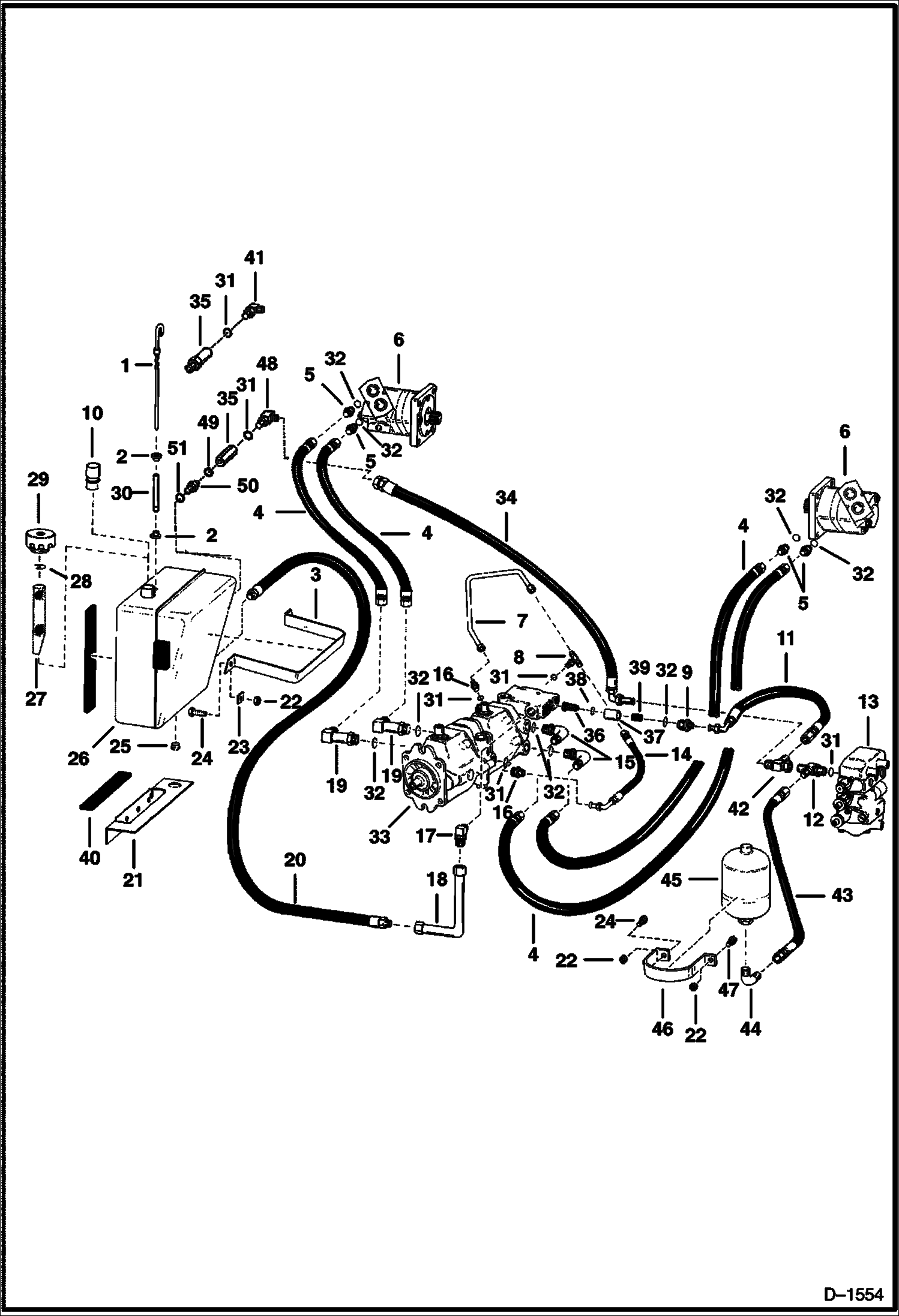 Схема запчастей Bobcat 800s - HYDROSTATIC CIRCUITRY HYDROSTATIC SYSTEM