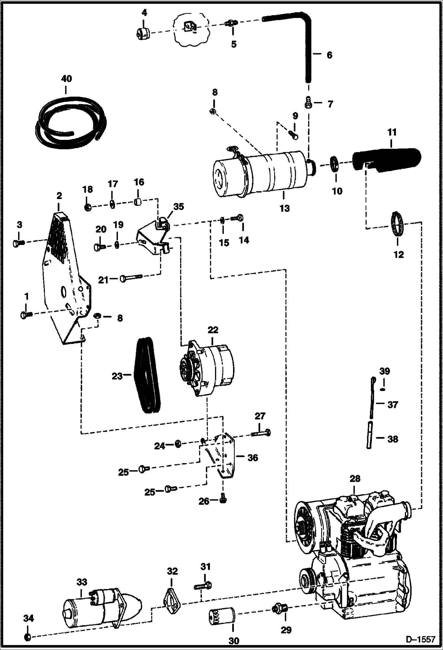 Схема запчастей Bobcat 700s - ENGINE & ATTACHING PARTS (Deutz 511) (S/N 14001 & Above) POWER UNIT