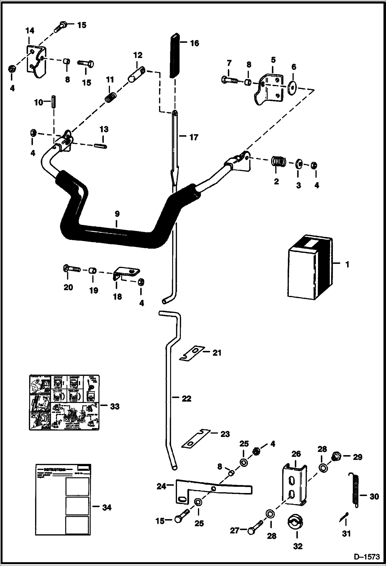 Схема запчастей Bobcat 700s - SEAT BAR KIT ACCESSORIES & OPTIONS