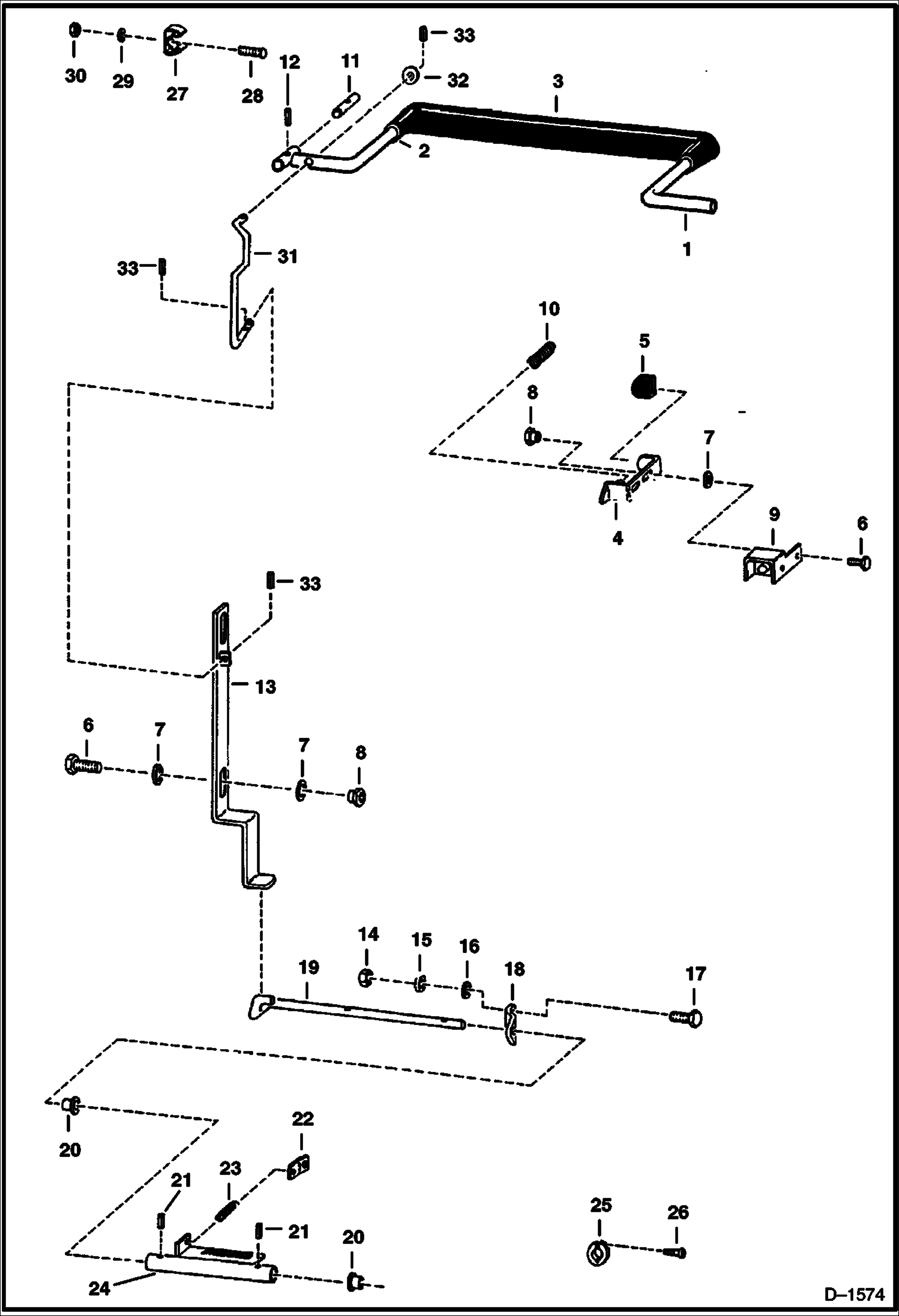 Схема запчастей Bobcat 300s - SEAT BAR MAIN FRAME