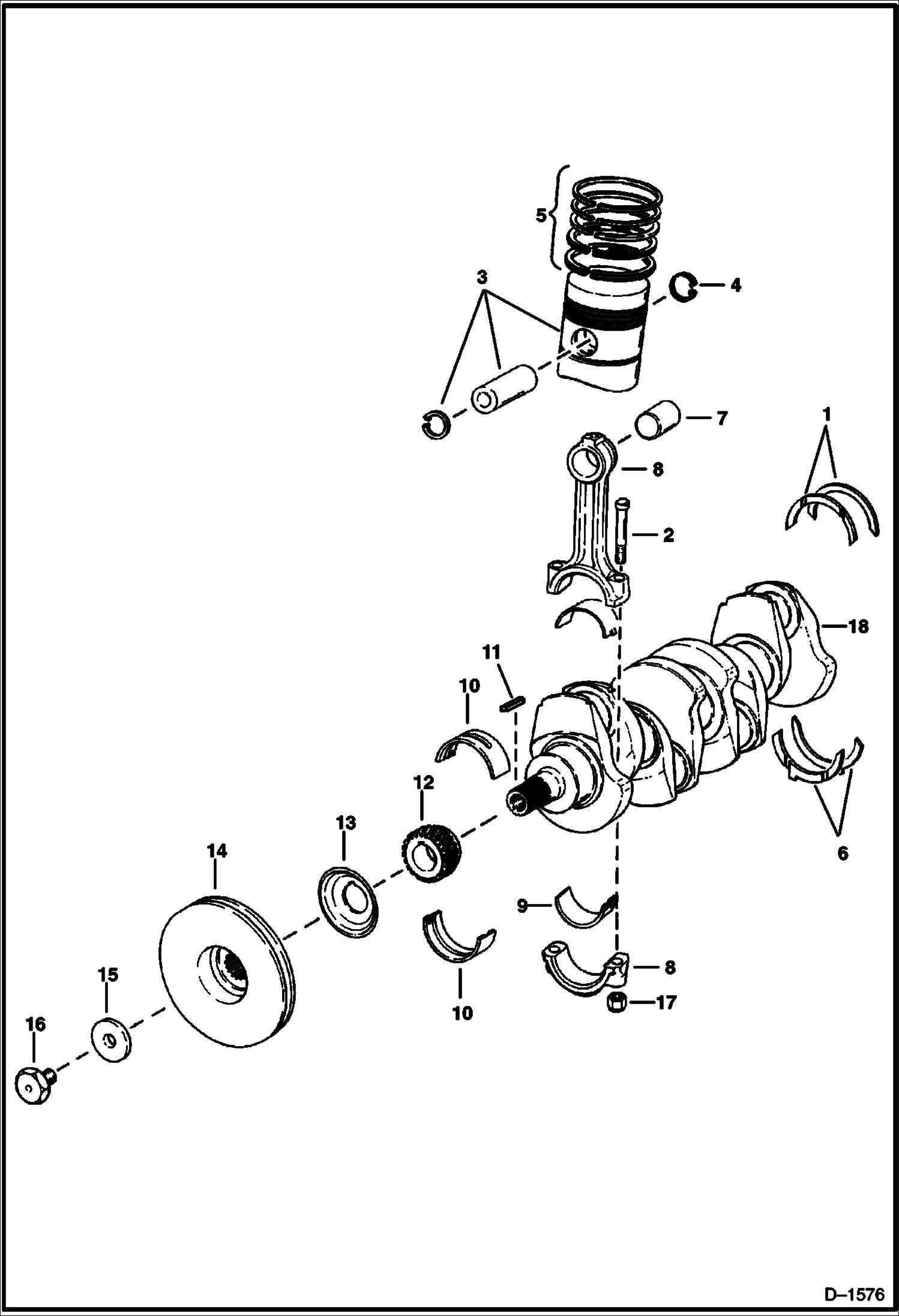 Схема запчастей Bobcat 800s - CRANKSHAFT POWER UNIT