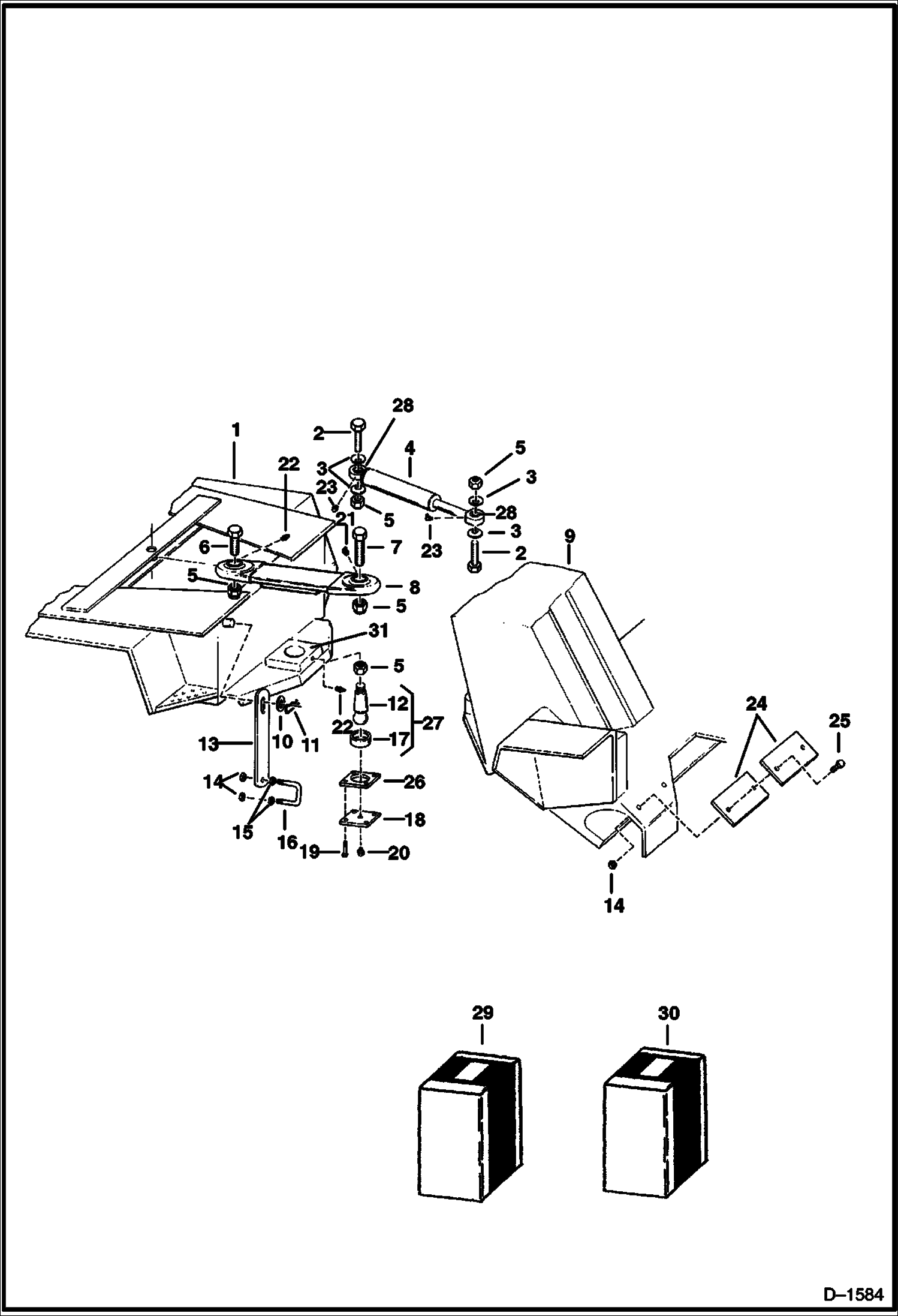 Схема запчастей Bobcat Articulated Loaders - FRAME & ARTICULATION UNIT MAIN FRAME