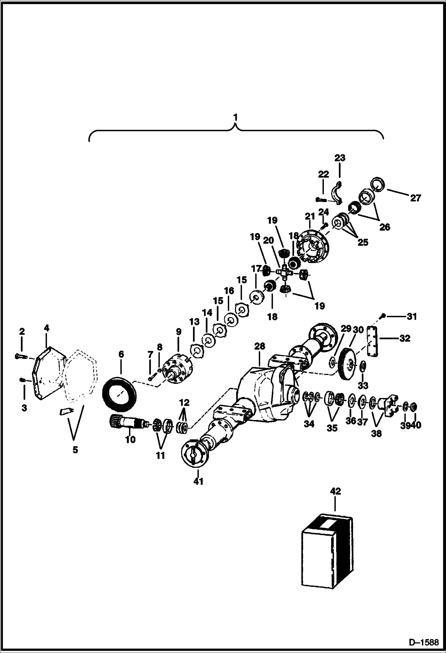 Схема запчастей Bobcat Articulated Loaders - REAR DIFFERENTIAL (Limited Slip) DRIVE TRAIN