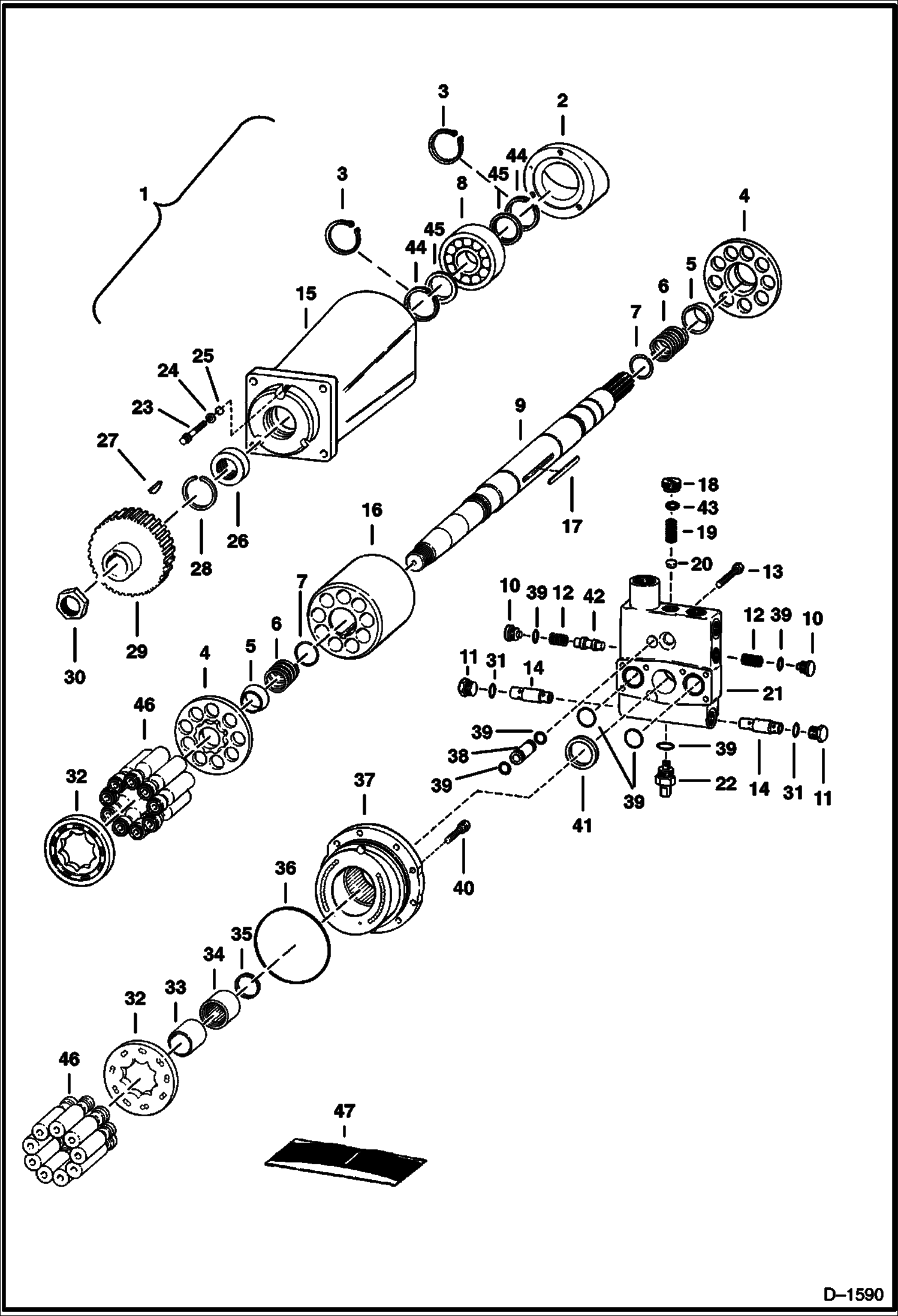 Схема запчастей Bobcat Articulated Loaders - HYDROSTATIC MOTOR HYDROSTATIC SYSTEM