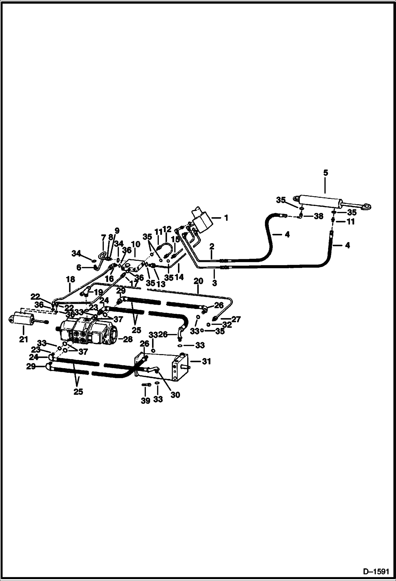 Схема запчастей Bobcat Articulated Loaders - HYDROSTATIC CIRCUITRY (S/N 13060 & Below) HYDROSTATIC SYSTEM